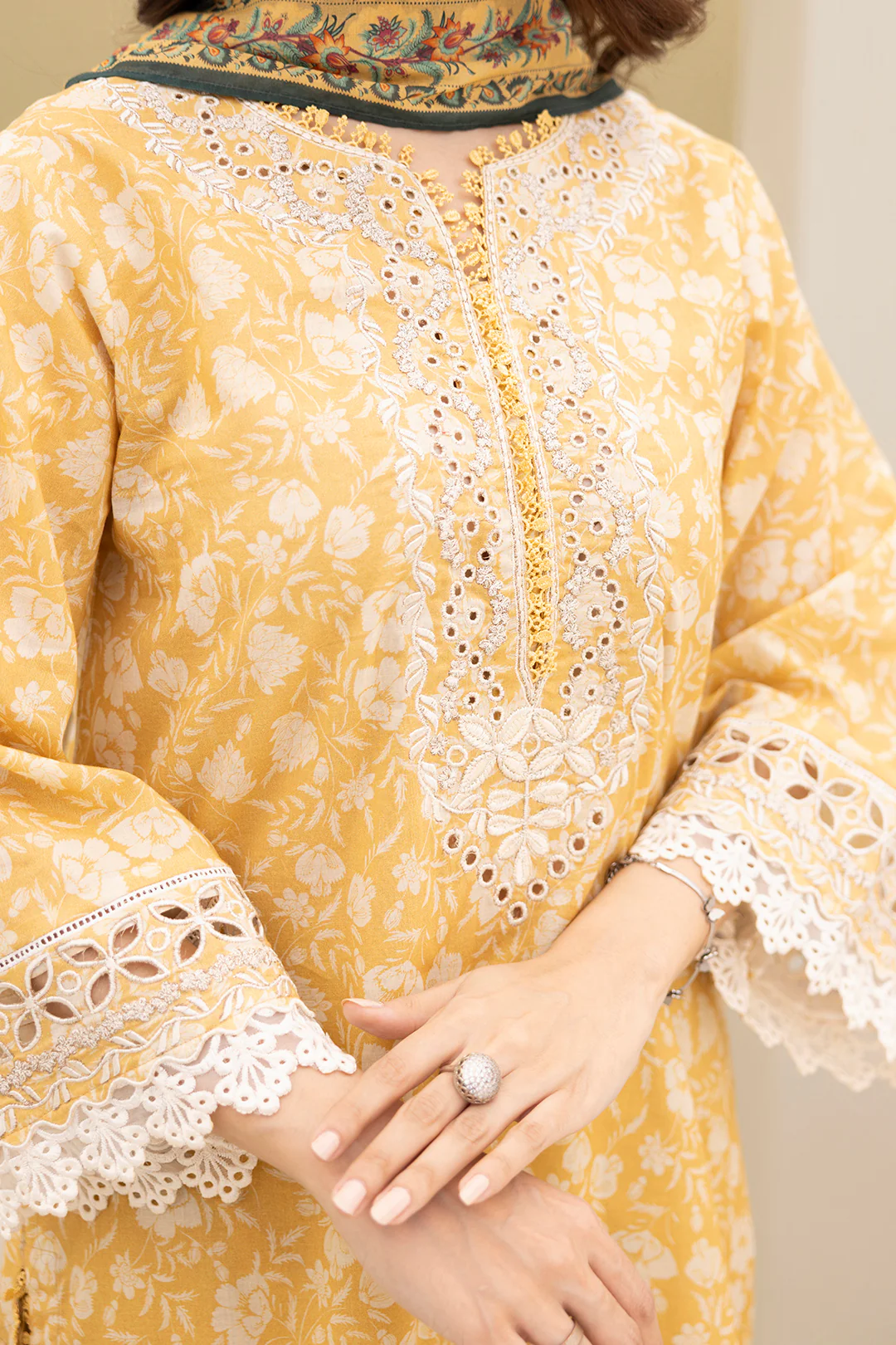 Embroidered Shirt Shalwar Dupatta - 0398 - Image 6