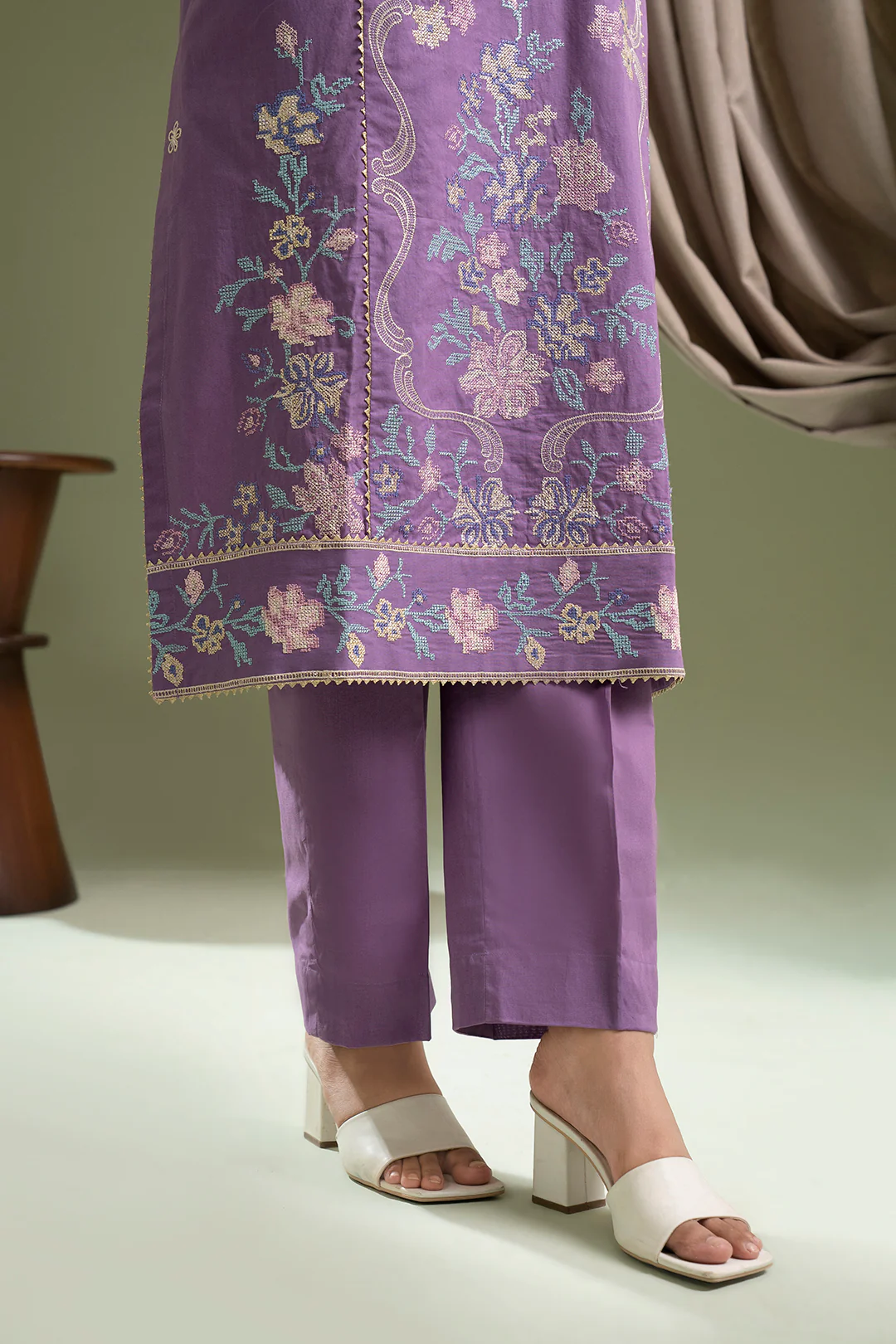 Embroidered Shirt Shalwar Dupatta - 0404 - Image 9