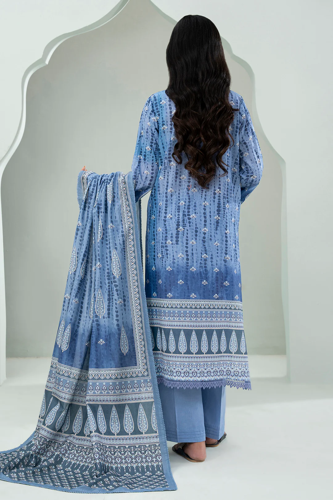 Embroidered Shirt Shalwar Dupatta - 0456 - Image 6