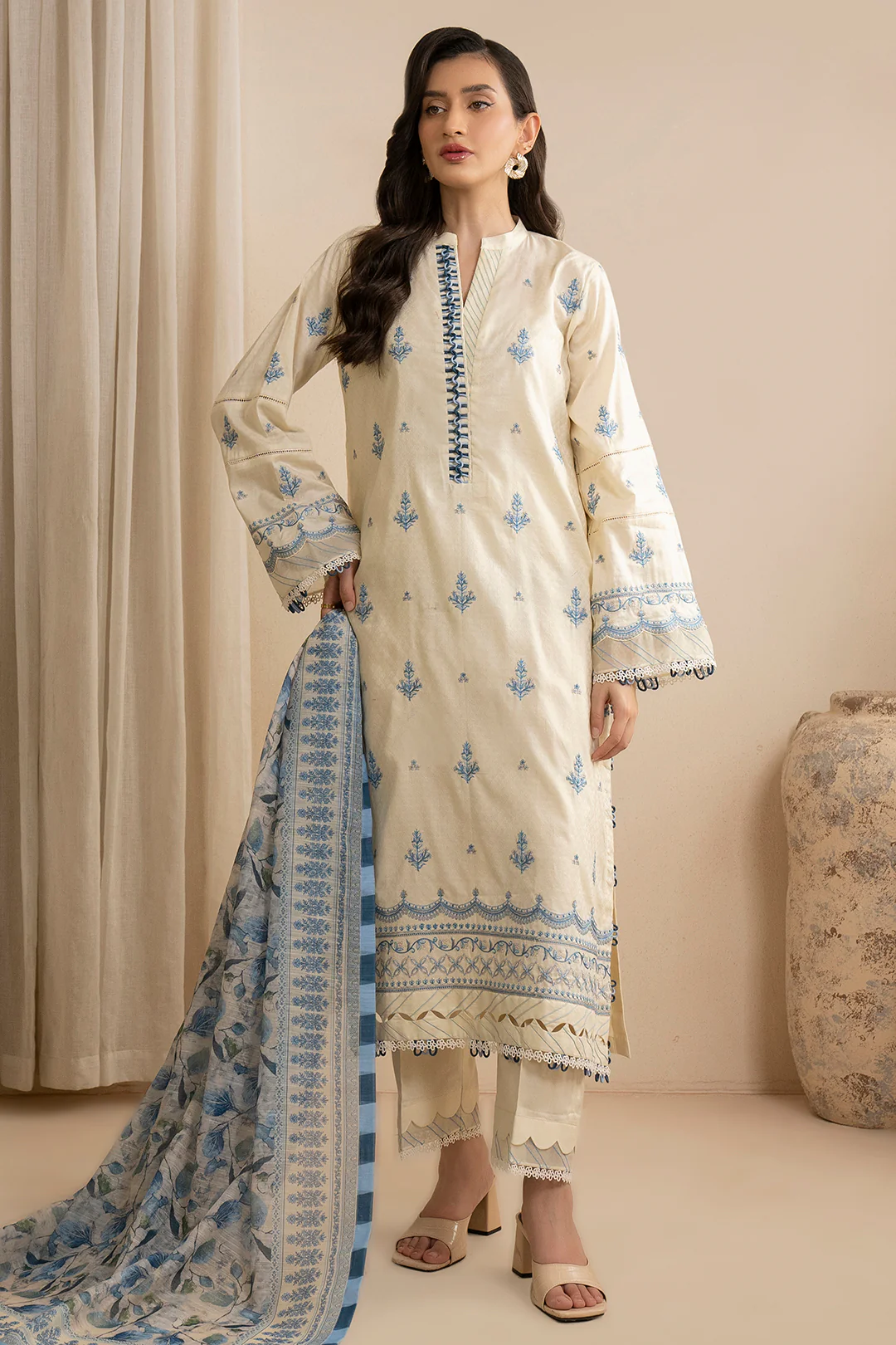 Embroidered Shirt Shalwar Dupatta - 0465 - Image 2