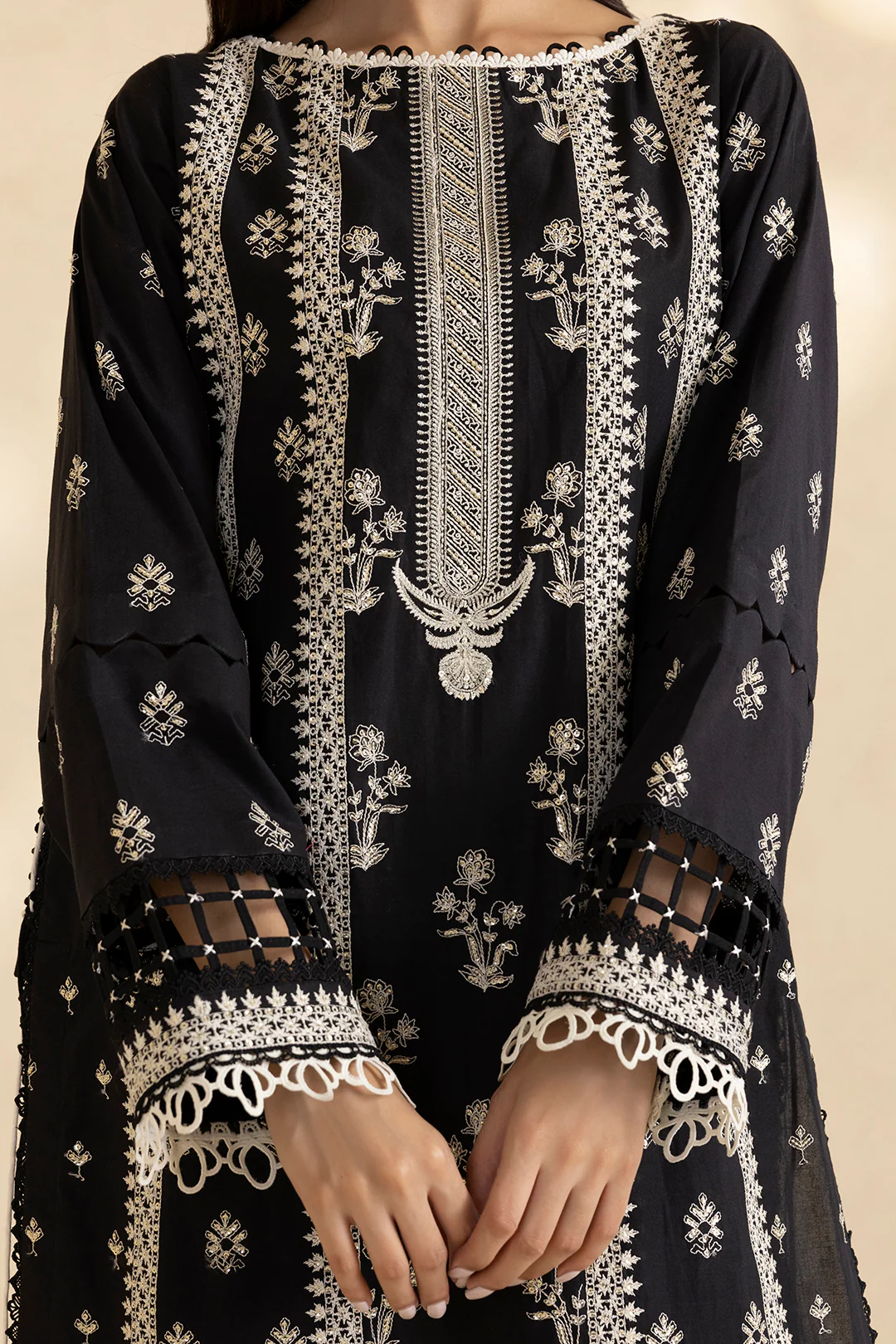 Embroidered Shirt Shalwar Dupatta - 0466 - Image 5