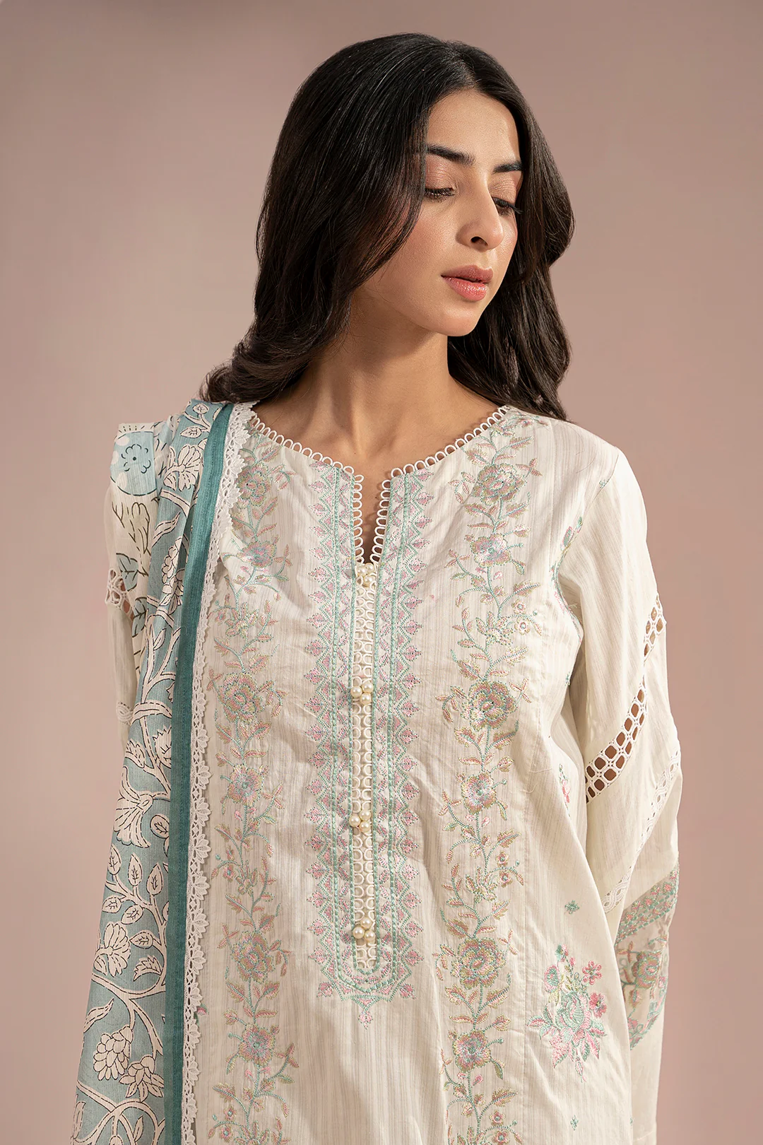 Embroidered Shirt Shalwar Dupatta - 0467 - Image 3