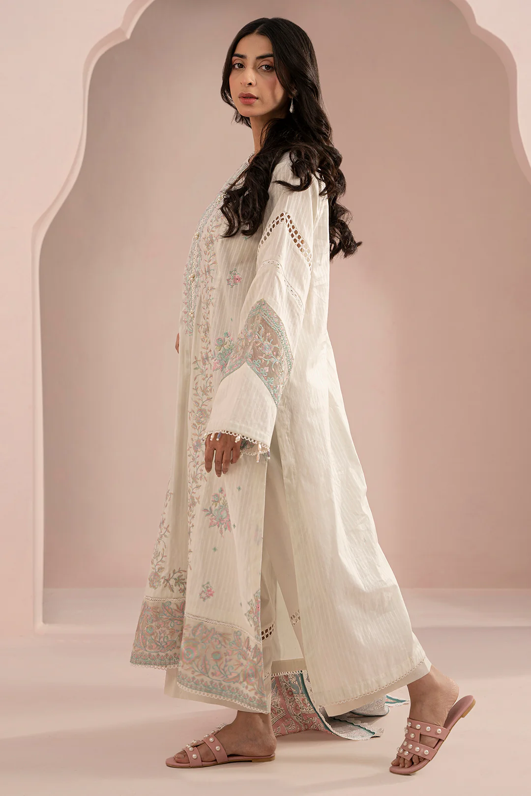Embroidered Shirt Shalwar Dupatta - 0467 - Image 4