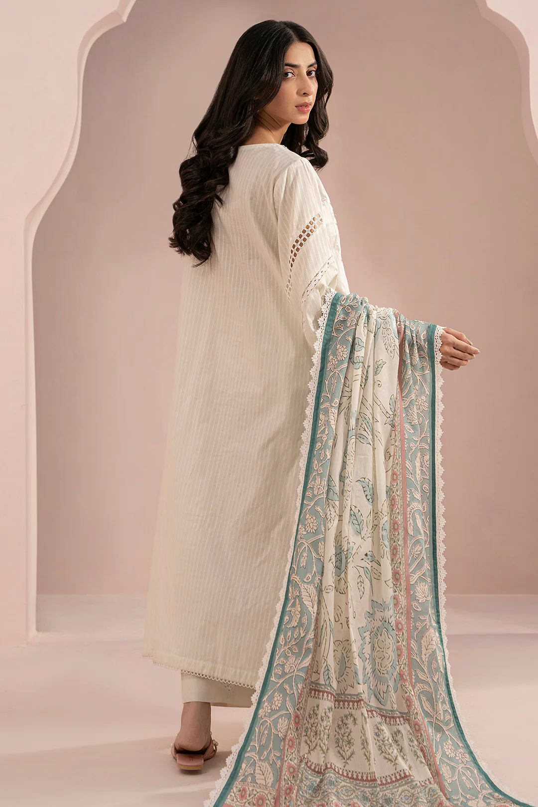 Embroidered Shirt Shalwar Dupatta - 0467 - Image 7