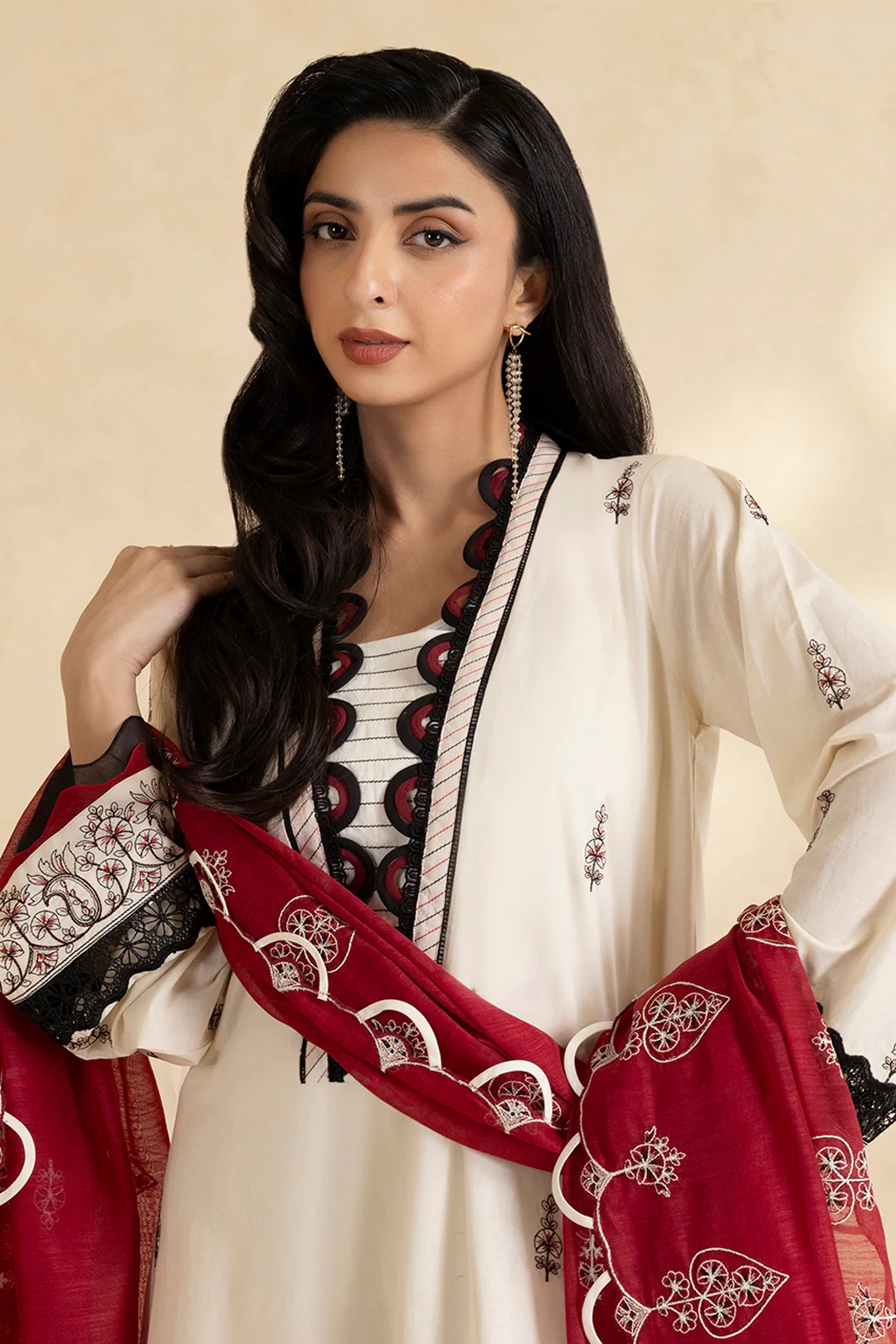 Embroidered Shirt Shalwar Dupatta - 0470