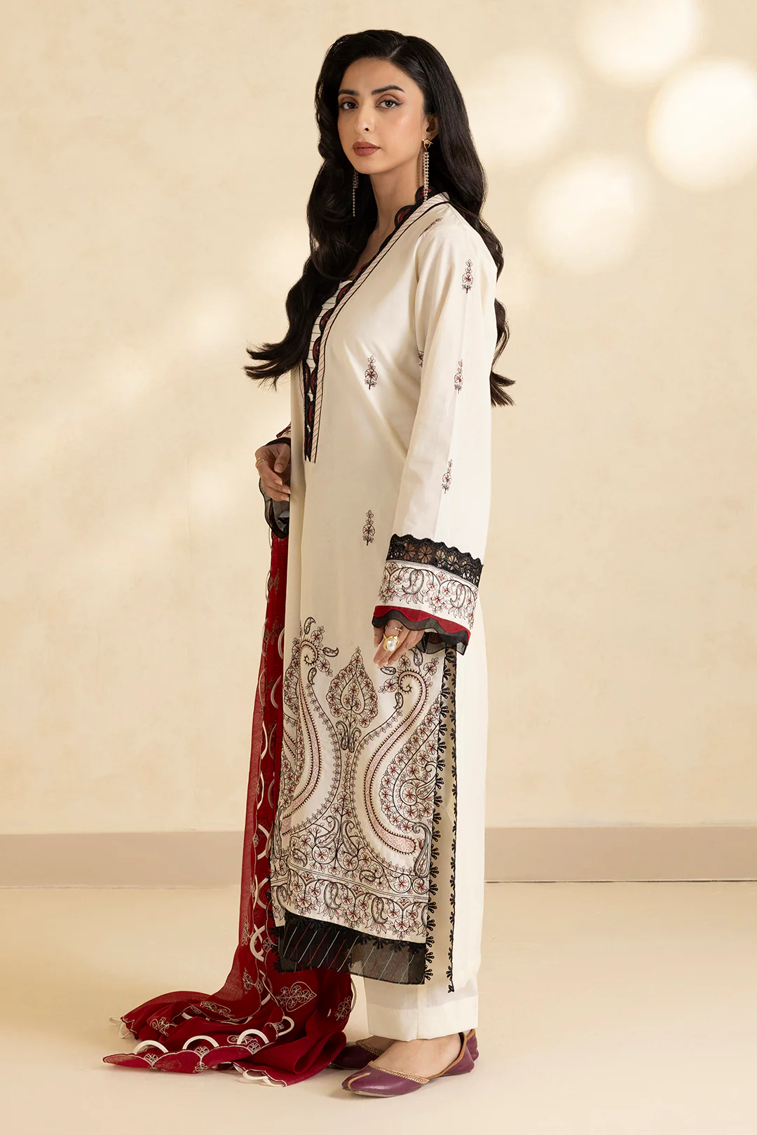 Embroidered Shirt Shalwar Dupatta - 0470 - Image 5