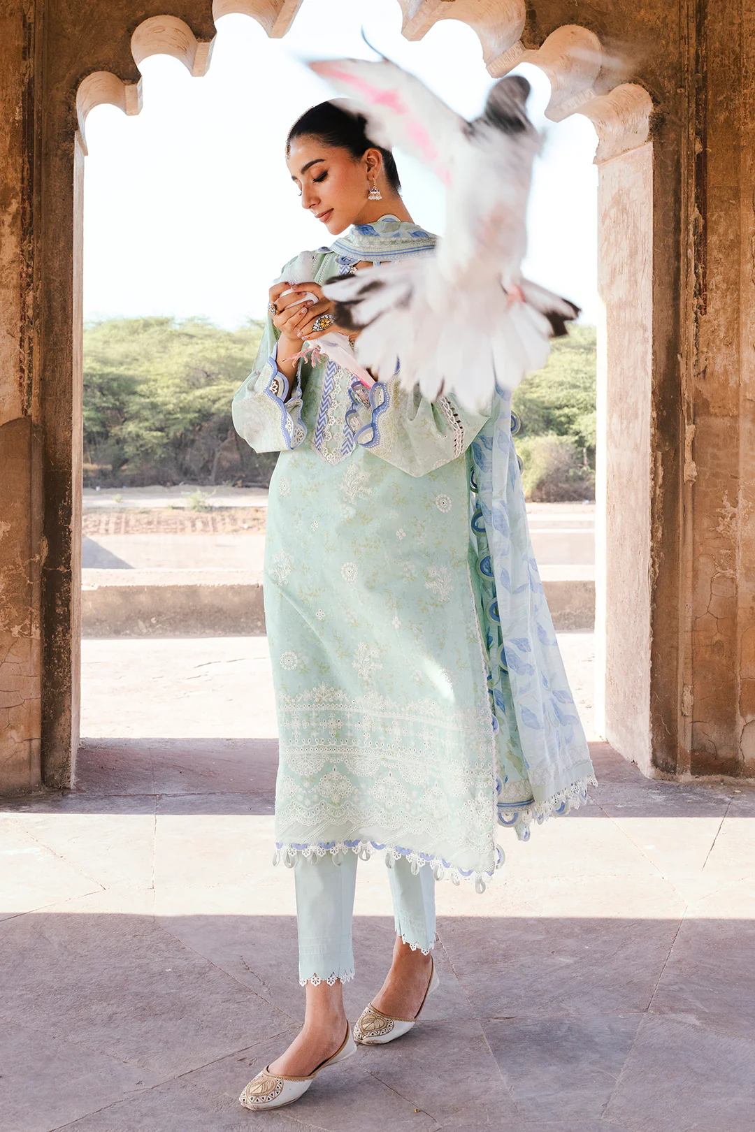 Embroidered Shirt Shalwar Dupatta - 0529 - Image 10