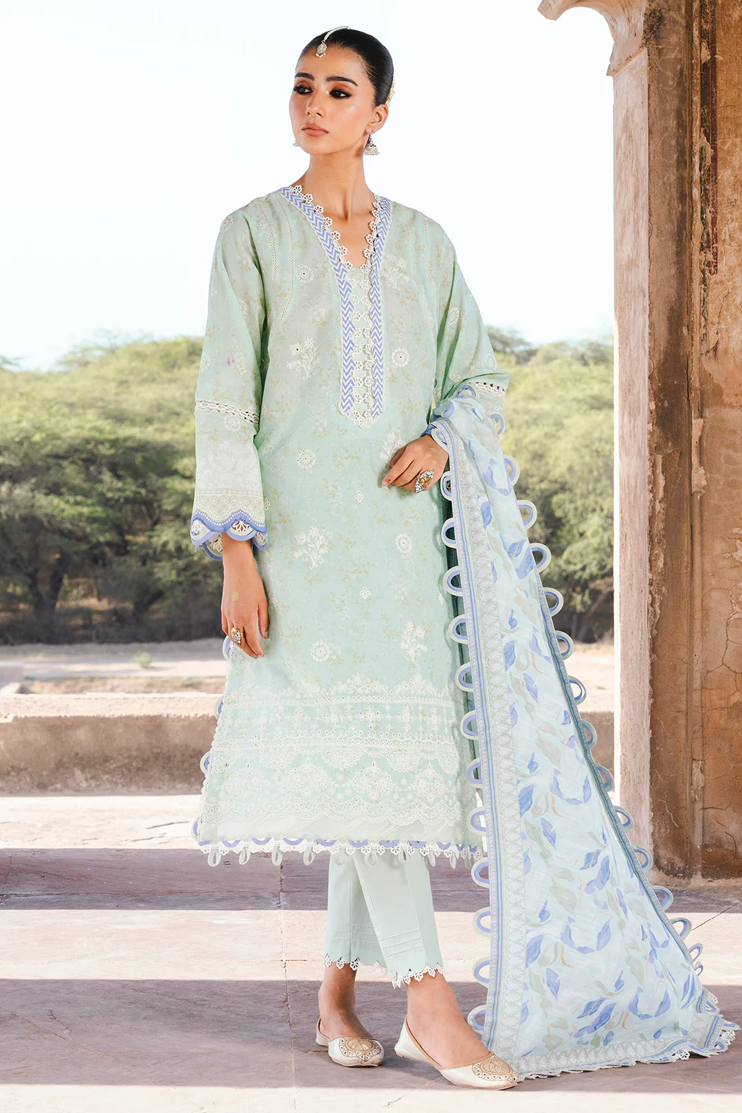 Embroidered Shirt Shalwar Dupatta - 0529 - Image 5