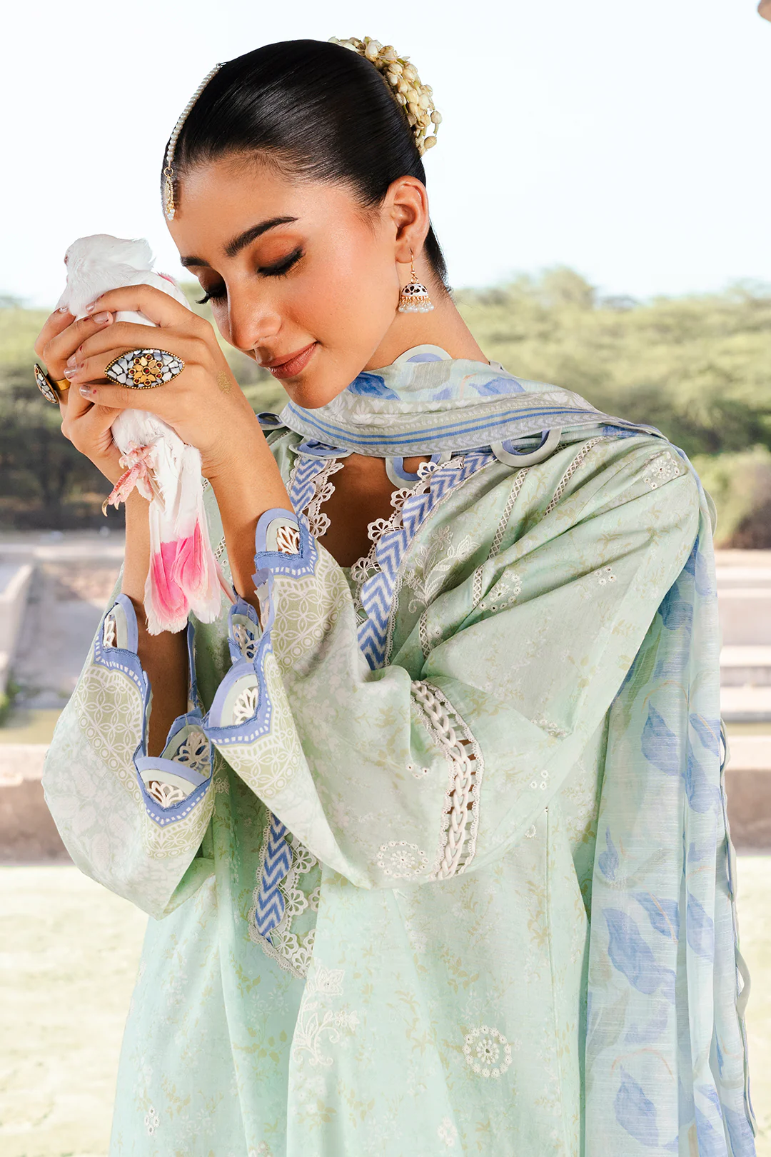 Embroidered Shirt Shalwar Dupatta - 0529 - Image 8