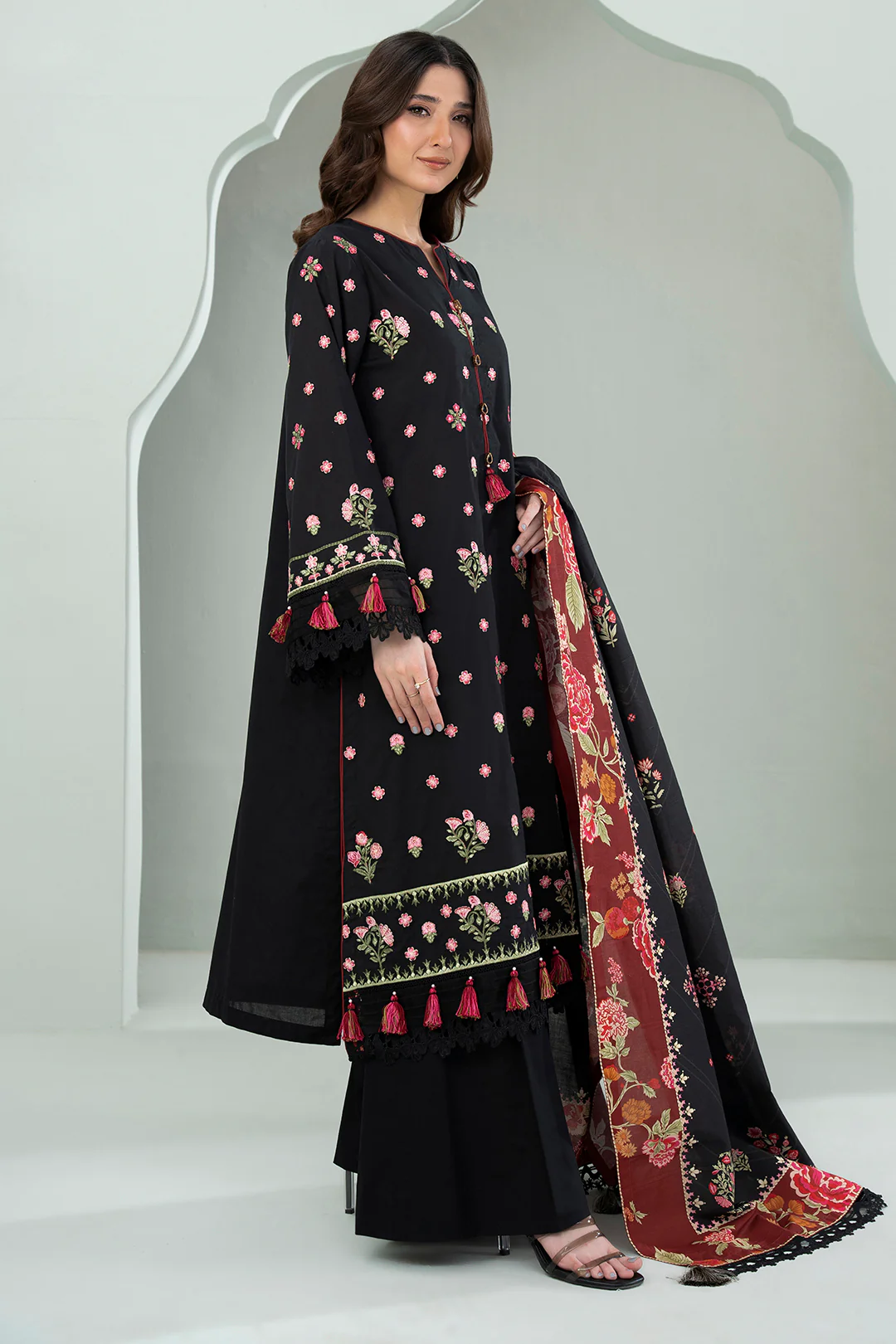 Embroidered Shirt Shalwar Dupatta - 0531 - Image 4