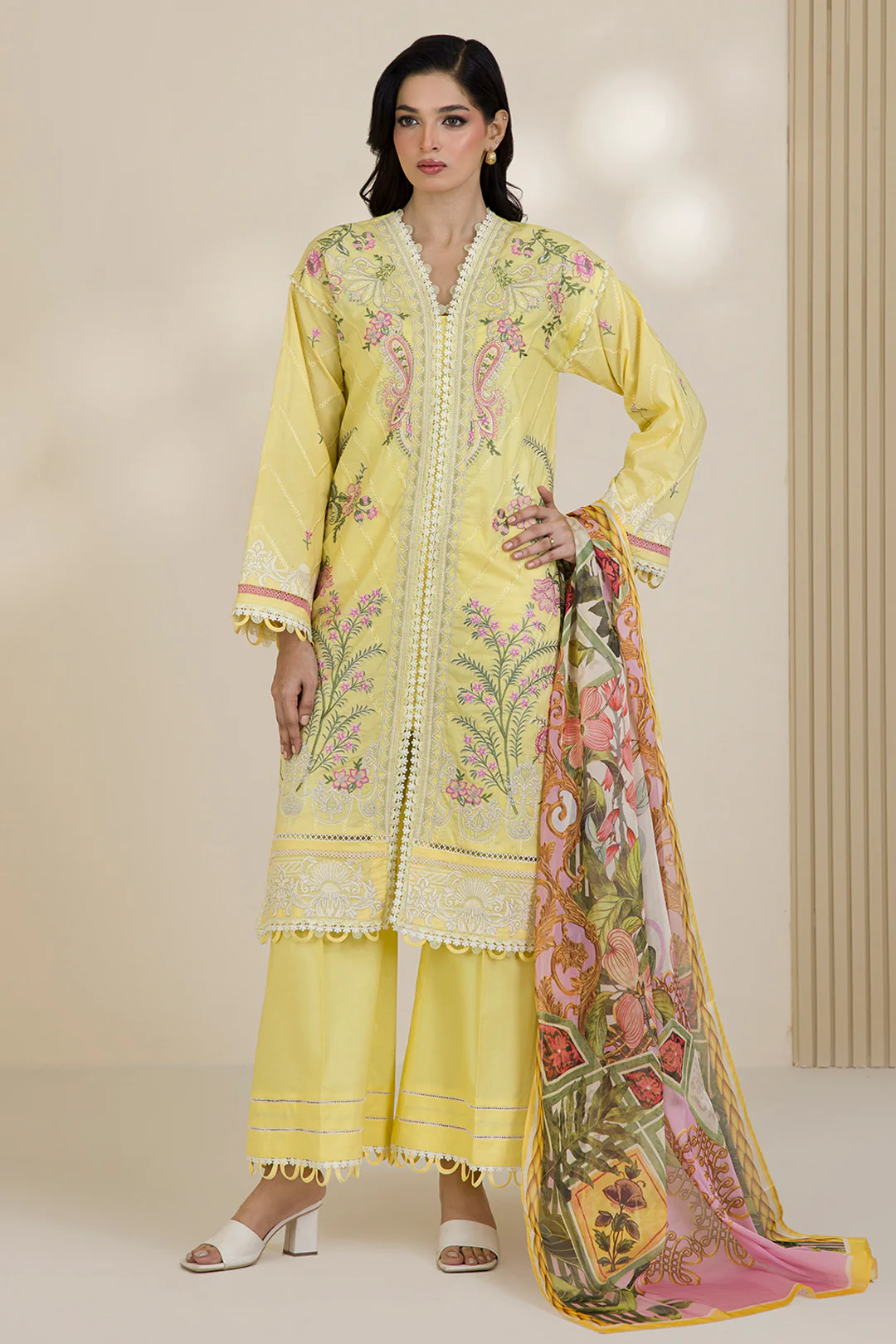 Embroidered Shirt Shalwar Dupatta - 0534 - Image 4