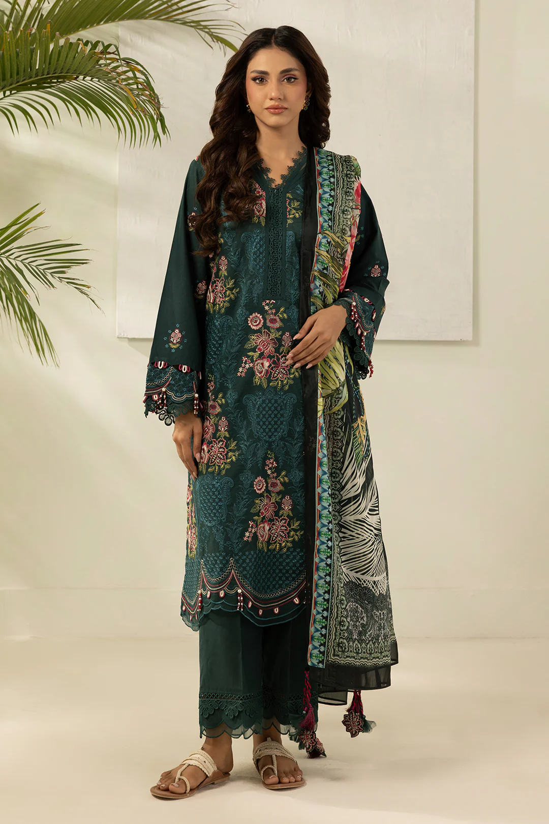 Embroidered Shirt Shalwar Dupatta - 0536 - Image 2