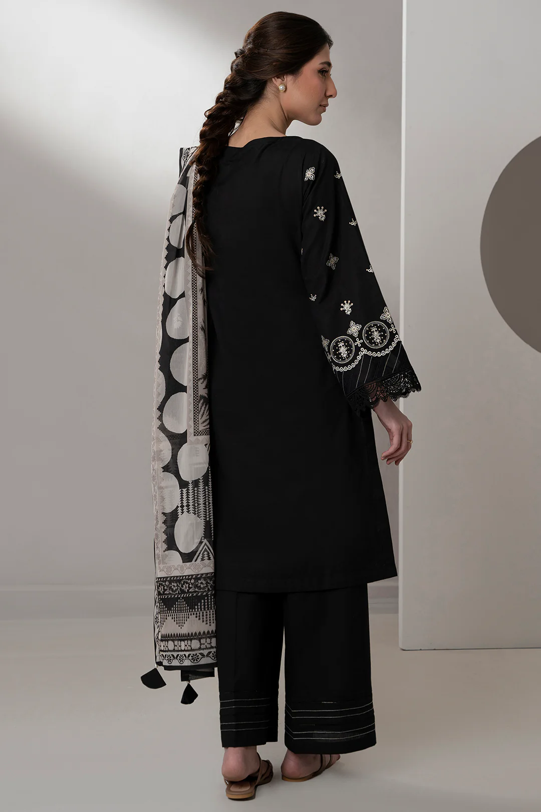 Embroidered Shirt Shalwar Dupatta - 0583 - Image 6