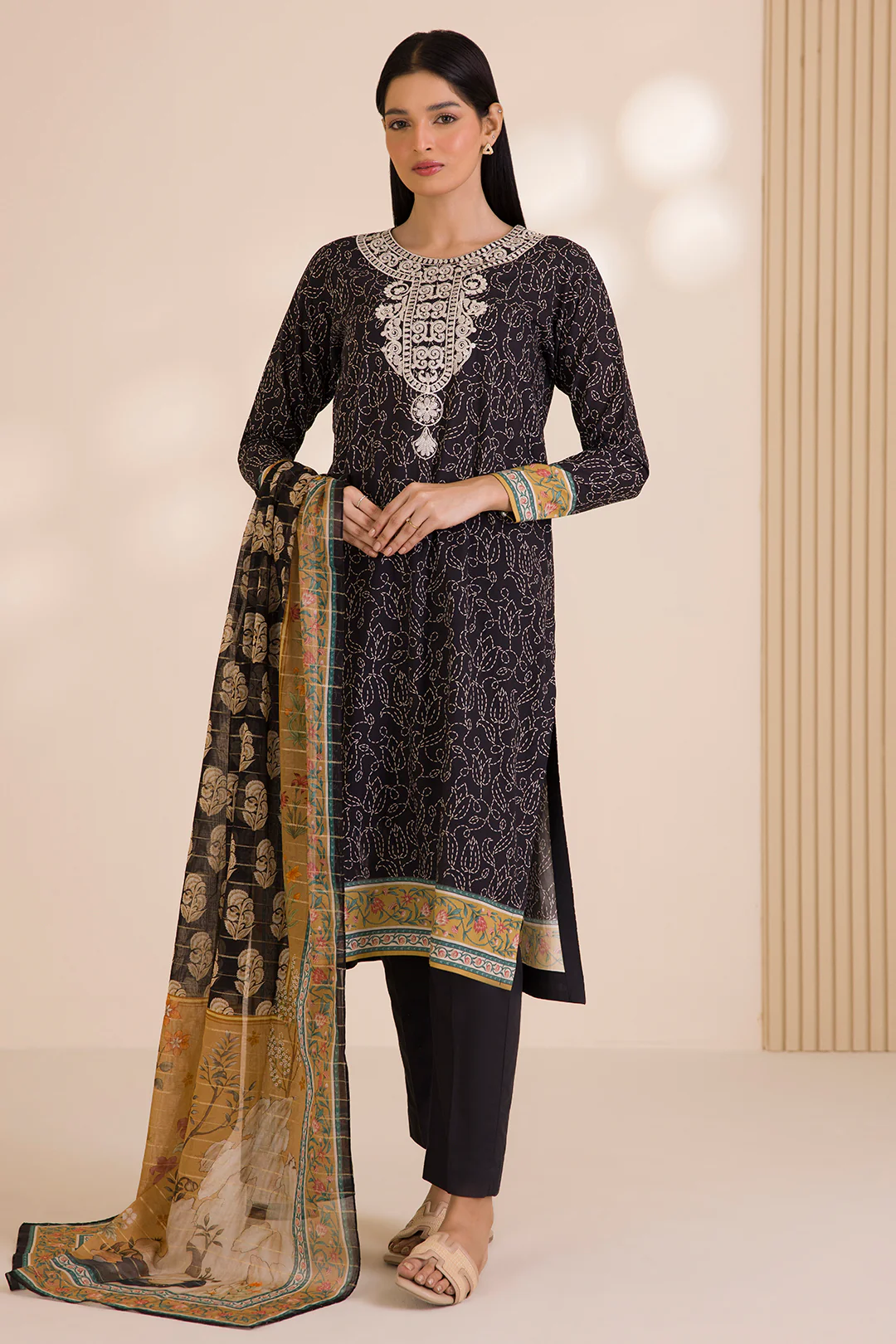 Embroidered Shirt Shalwar Dupatta - 0595 - Image 5