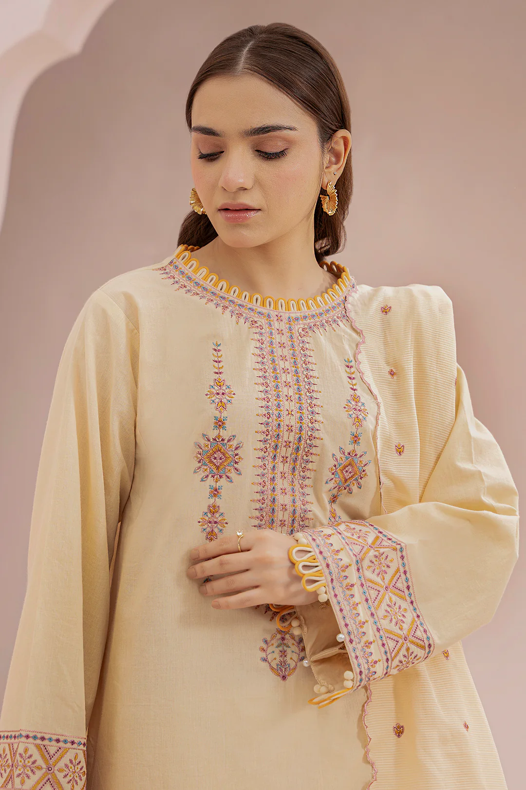 Embroidered Shirt Shalwar Dupatta - 0598