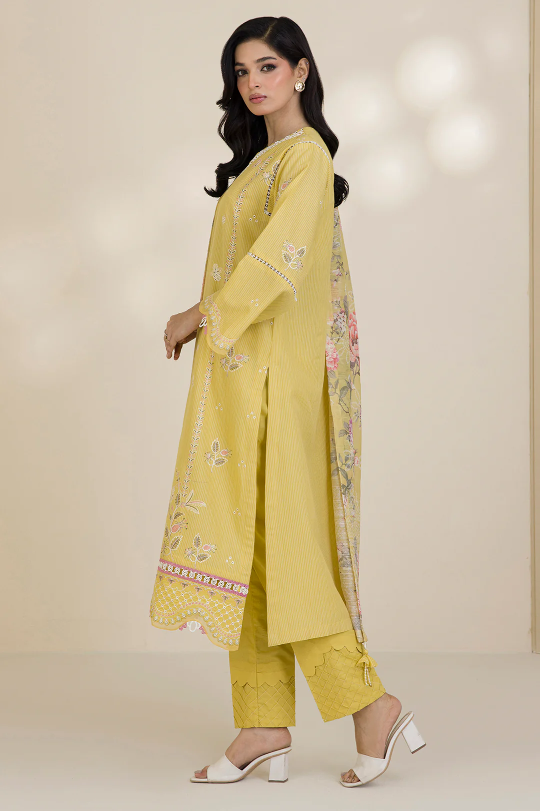 Embroidered Shirt Shalwar Dupatta - 0599 - Image 5