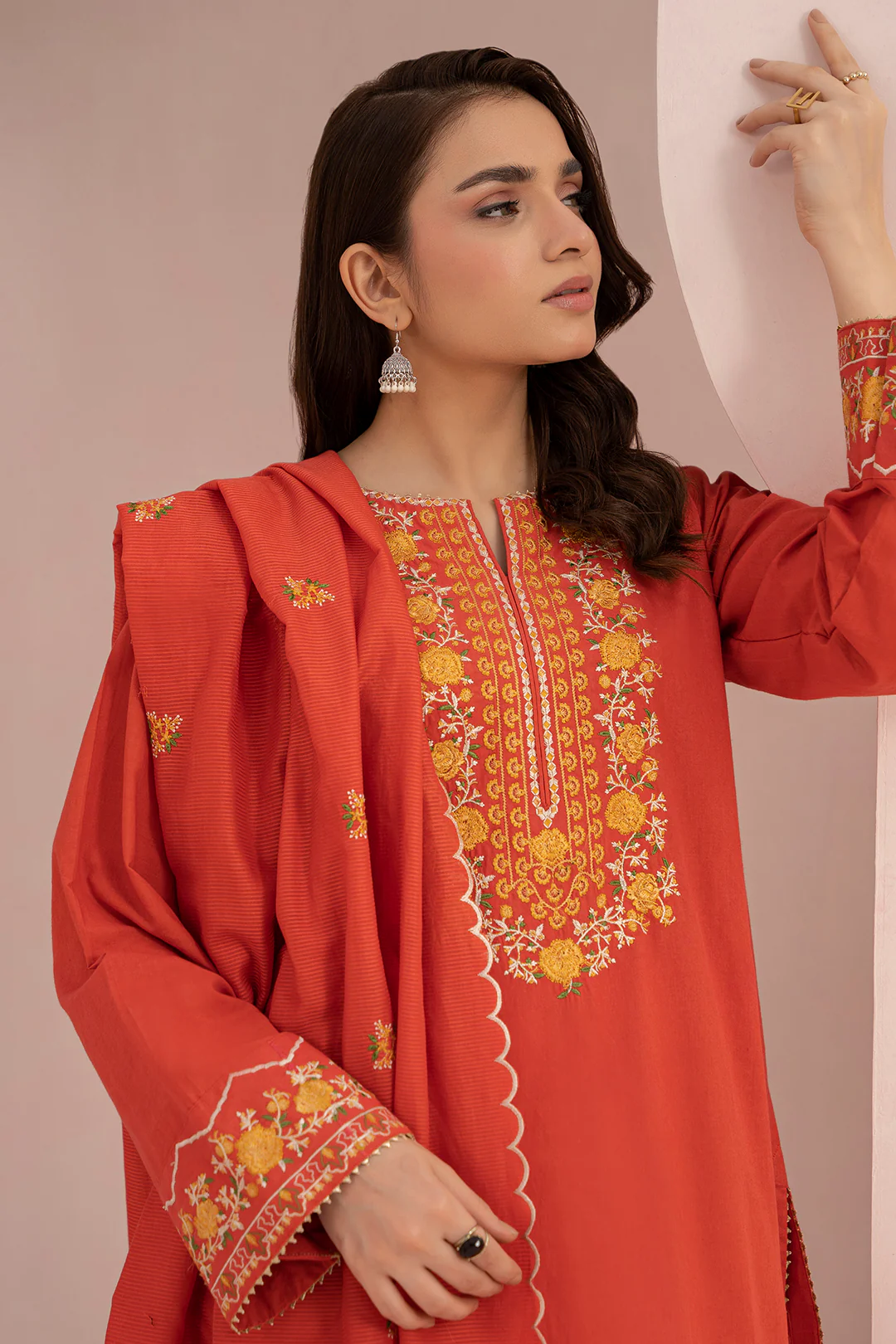 Embroidered Shirt Shalwar Dupatta - 0600 - Image 3