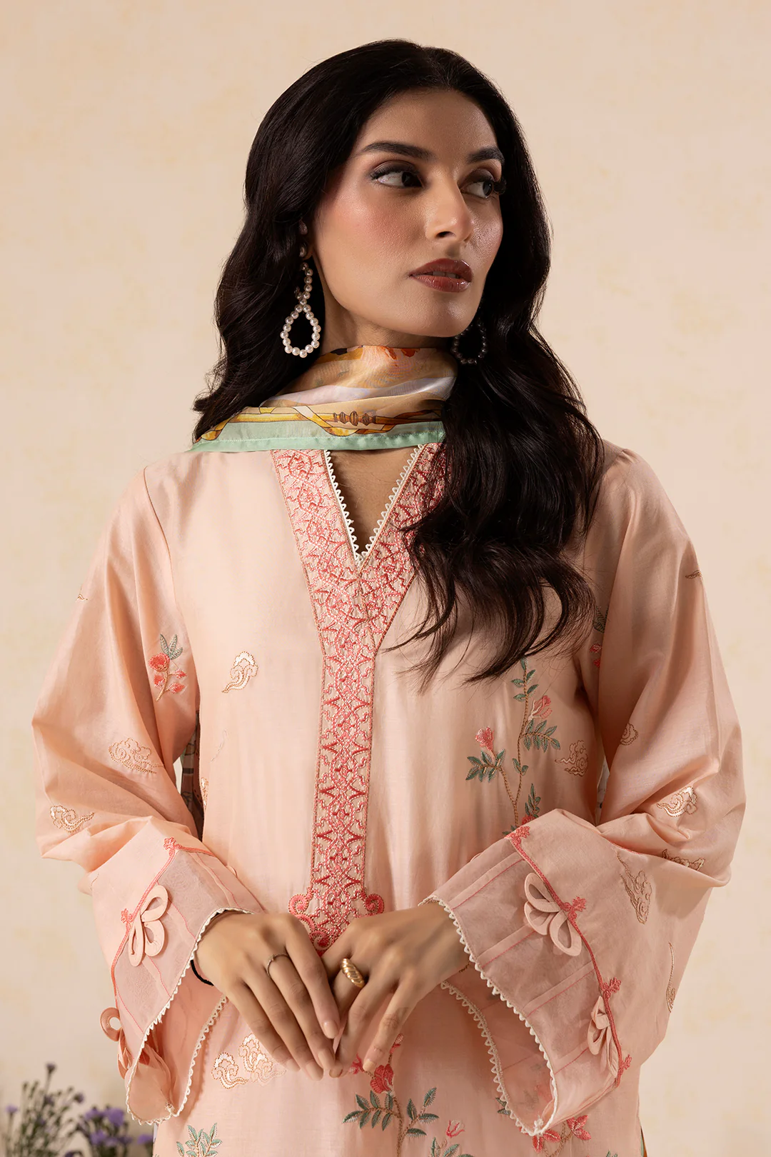 Embroidered Shirt Shalwar Dupatta - 0606 - Image 6