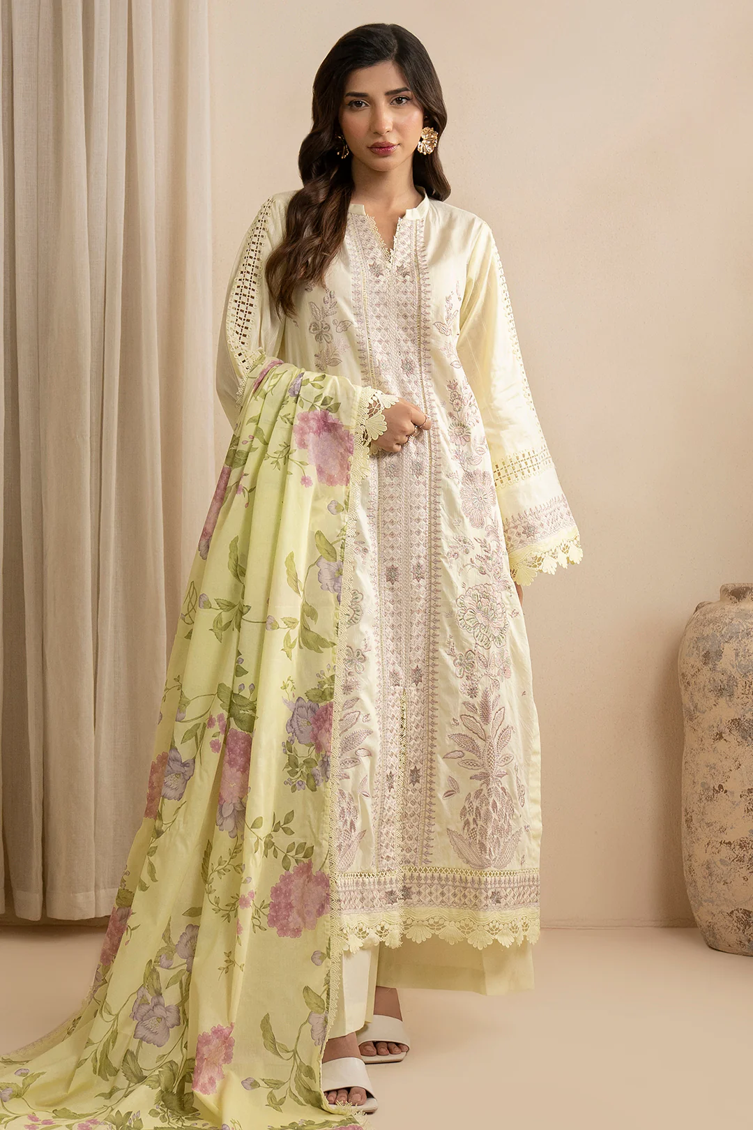 Embroidered Shirt Shalwar Dupatta - 0607 - Image 2