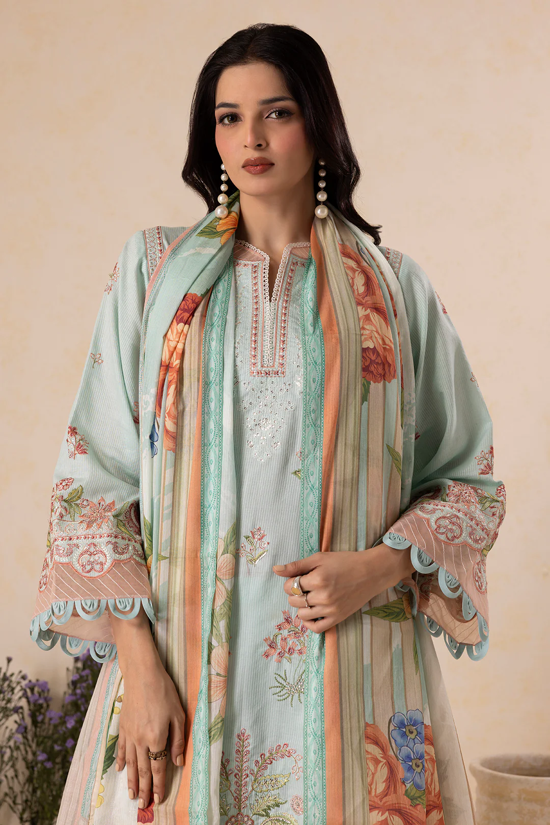 Embroidered Shirt Shalwar Dupatta - 0612 - Image 6