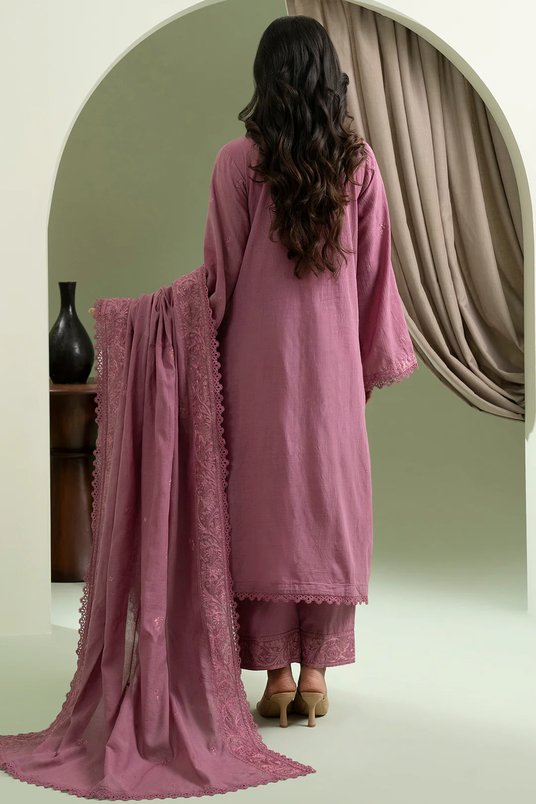 Embroidered Shirt Shalwar Dupatta - 0613 - Image 11