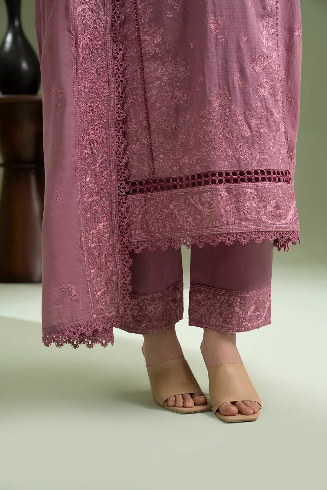 Embroidered Shirt Shalwar Dupatta - 0613 - Image 7