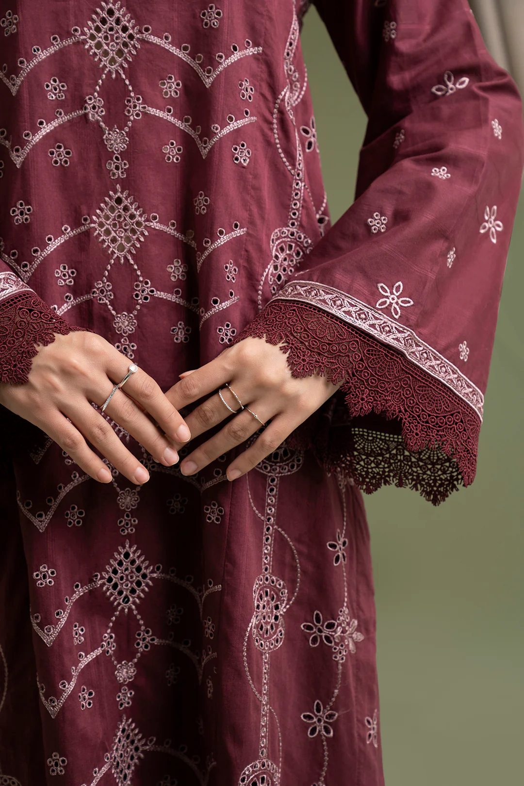 Embroidered Shirt Shalwar Dupatta - 0615 - Image 7