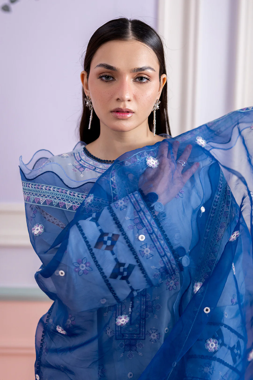 Embroidered Shirt Shalwar Dupatta - 0618 - Image 3