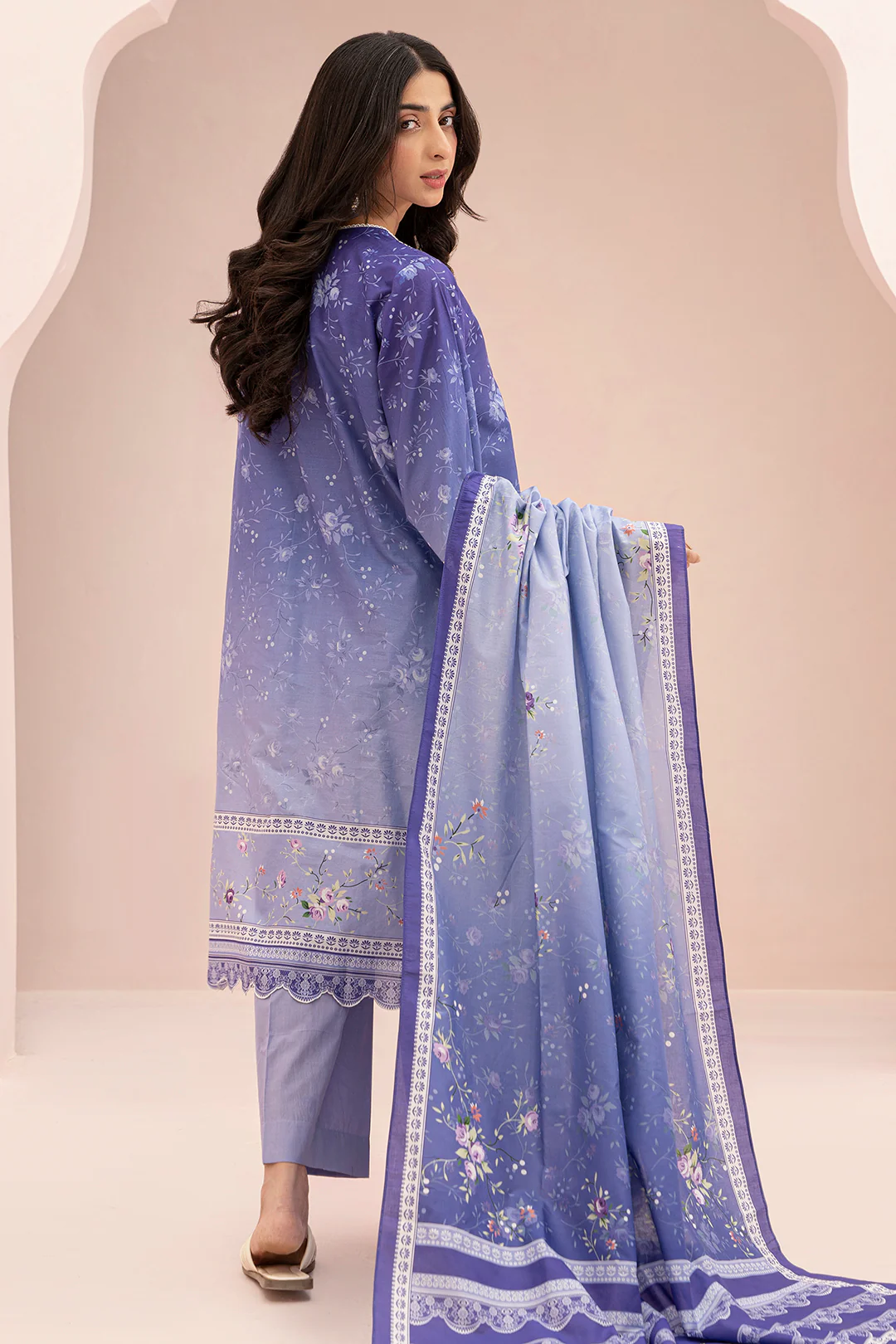 Embroidered Shirt Shalwar Dupatta - 0676 - Image 6