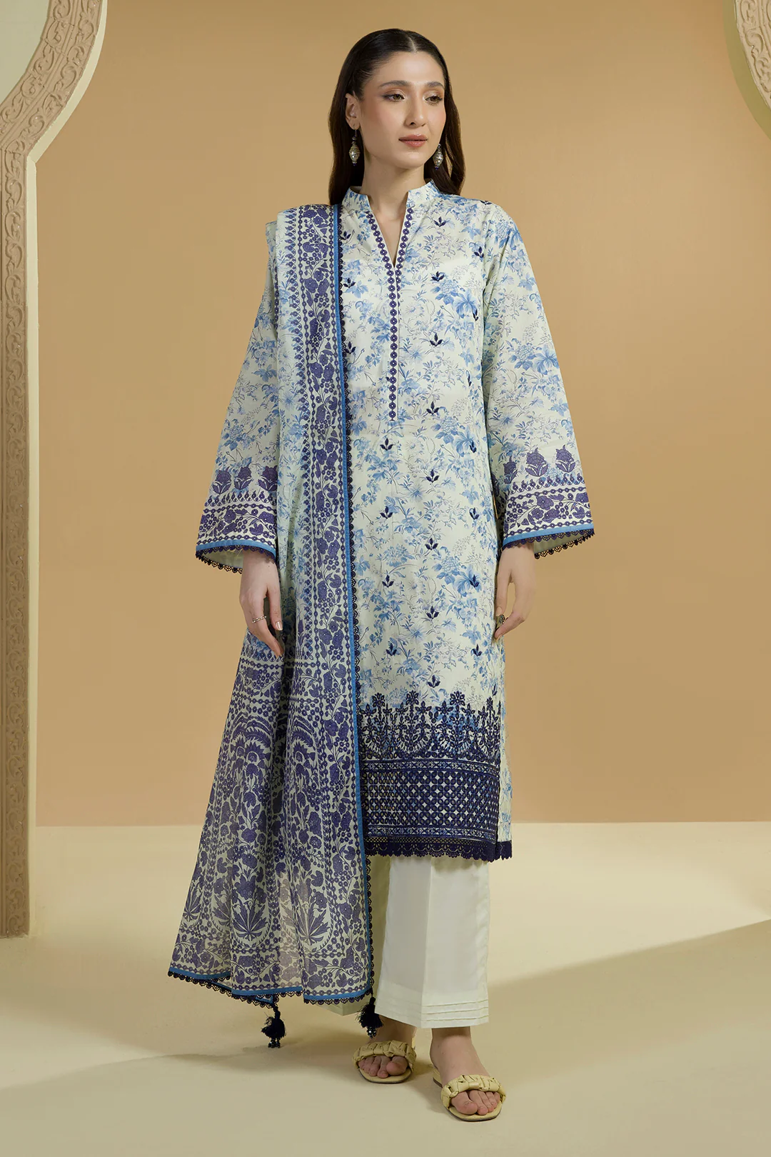 Embroidered Shirt Shalwar Dupatta - 0677 - Image 3