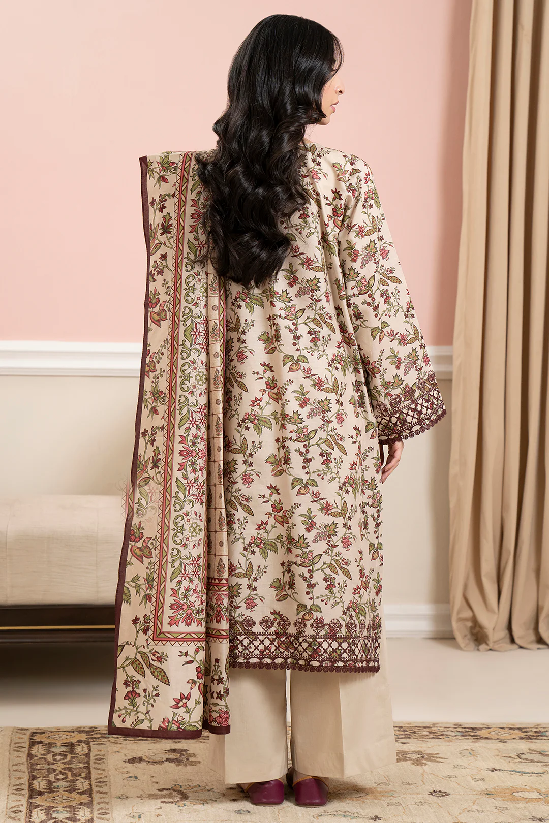 Embroidered Shirt Shalwar Dupatta - 0678 - Image 8
