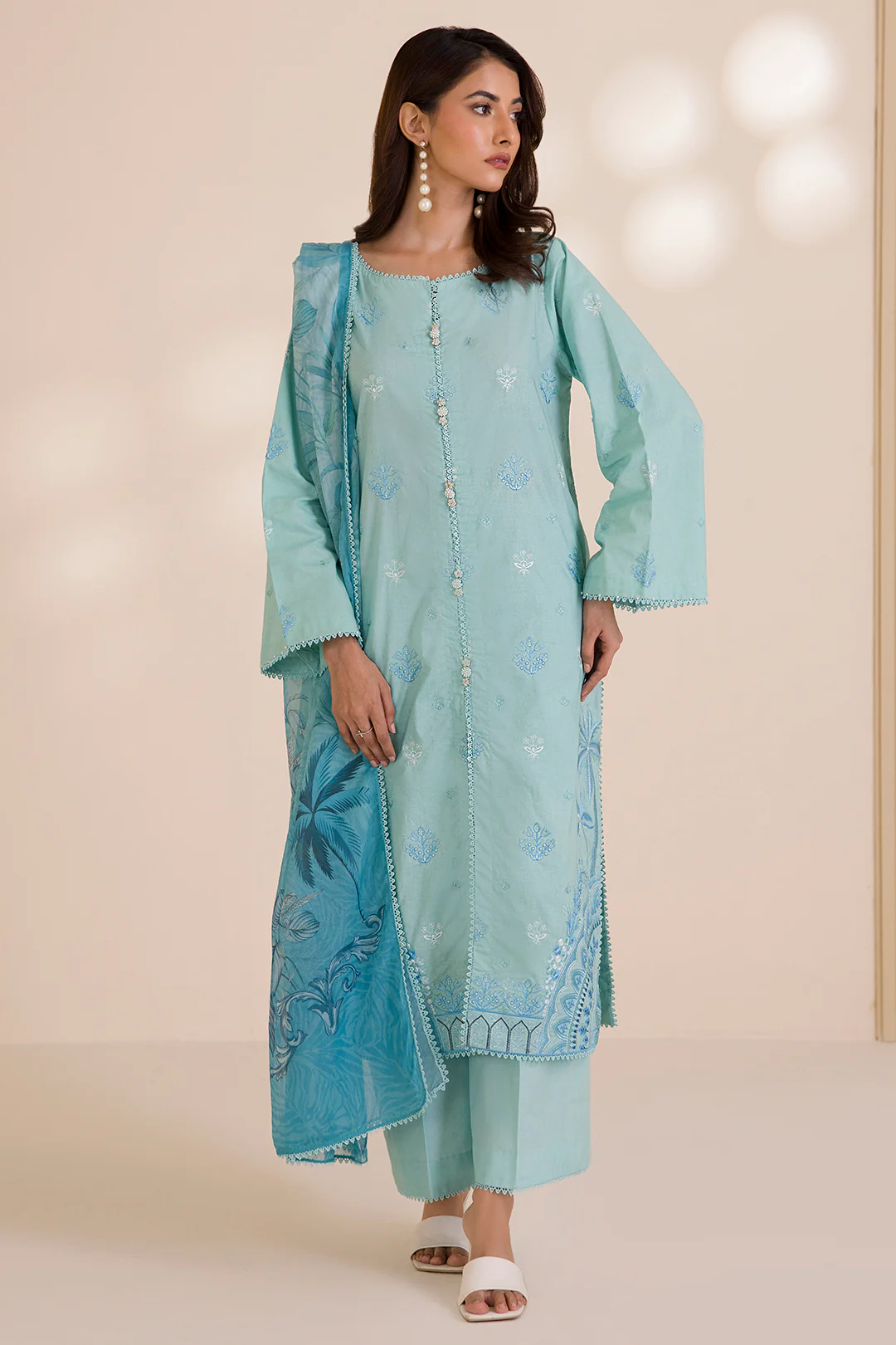 Embroidered Shirt Shalwar Dupatta - 0680 - Image 4