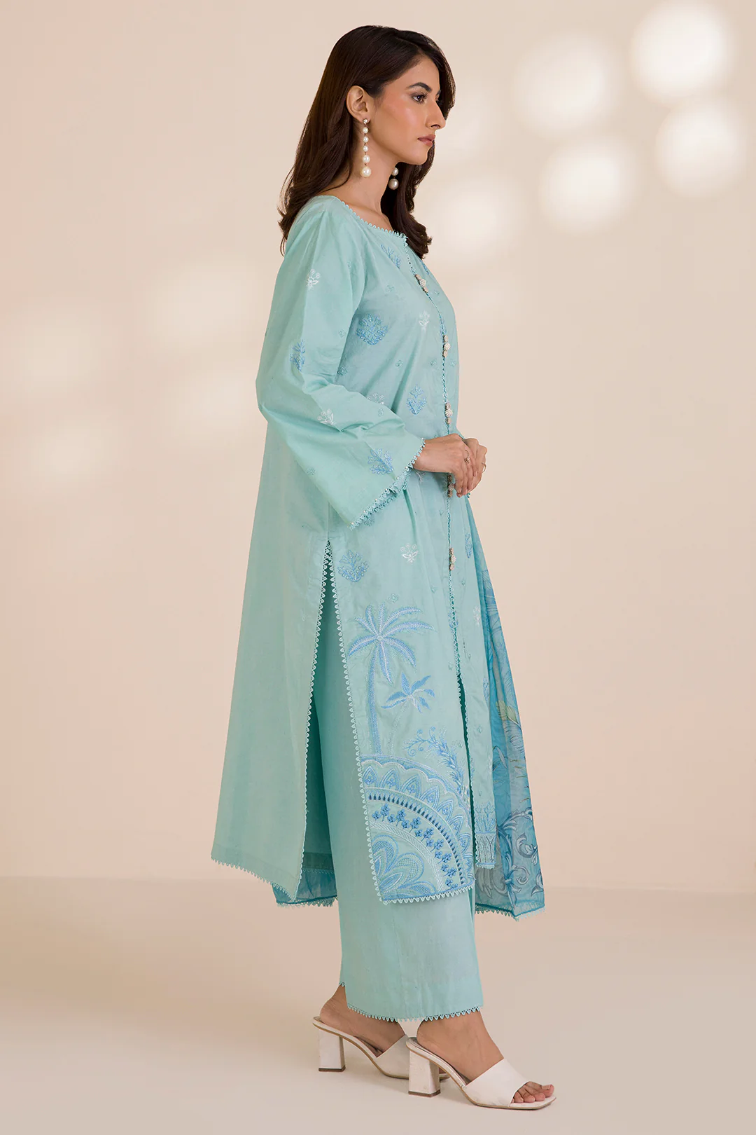 Embroidered Shirt Shalwar Dupatta - 0680 - Image 8