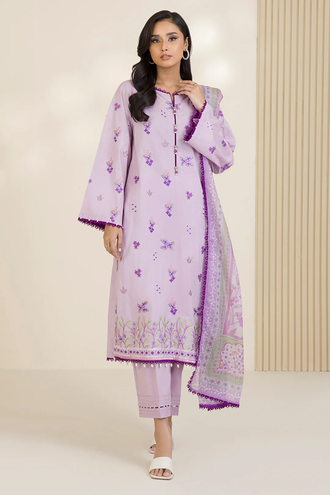 Embroidered Shirt Shalwar Dupatta - 0682 - Image 2