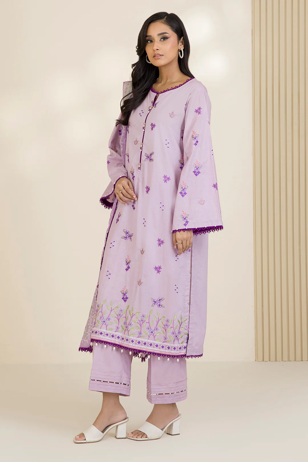 Embroidered Shirt Shalwar Dupatta - 0682 - Image 9