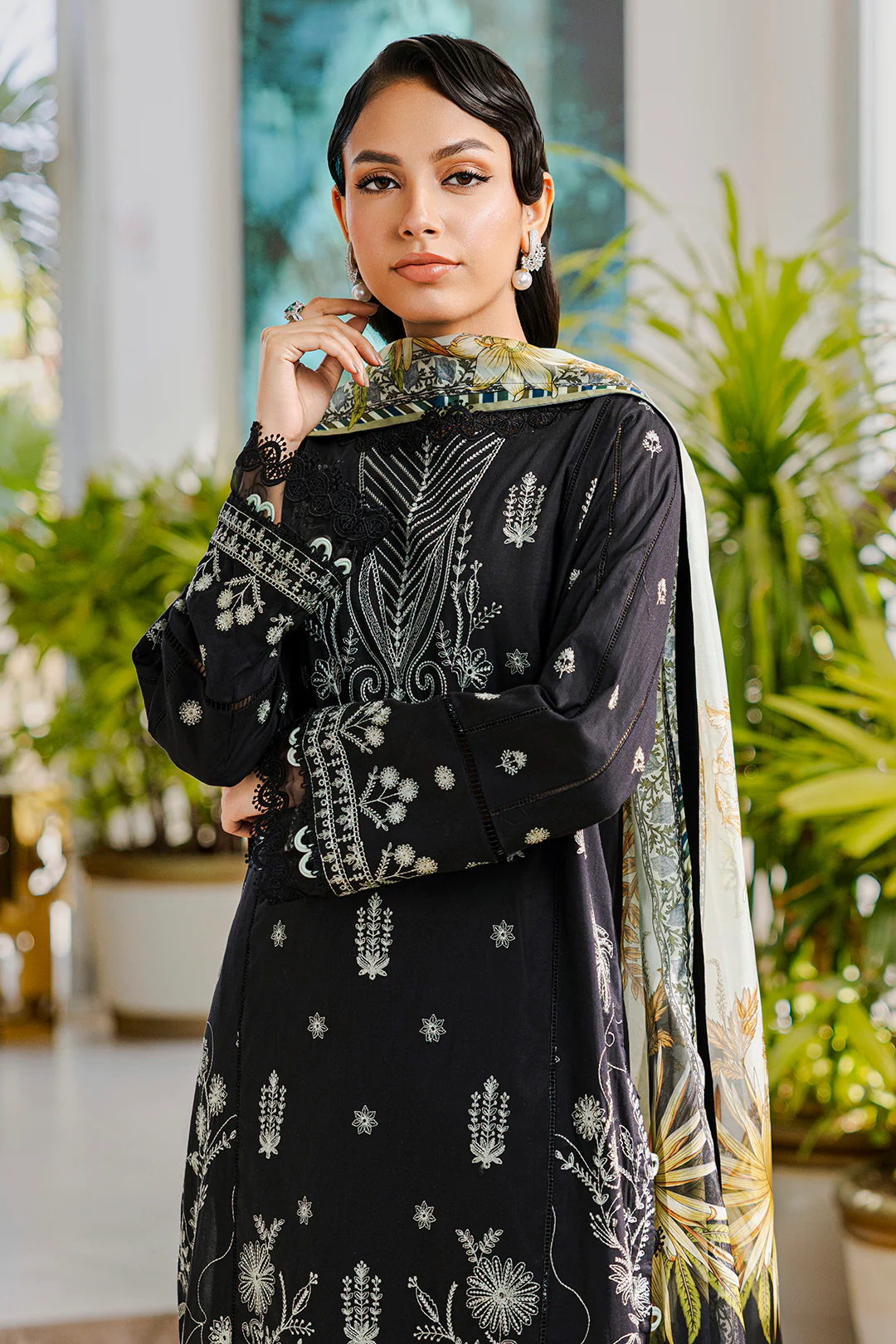Embroidered Shirt Shalwar Dupatta - 0801 - Image 2