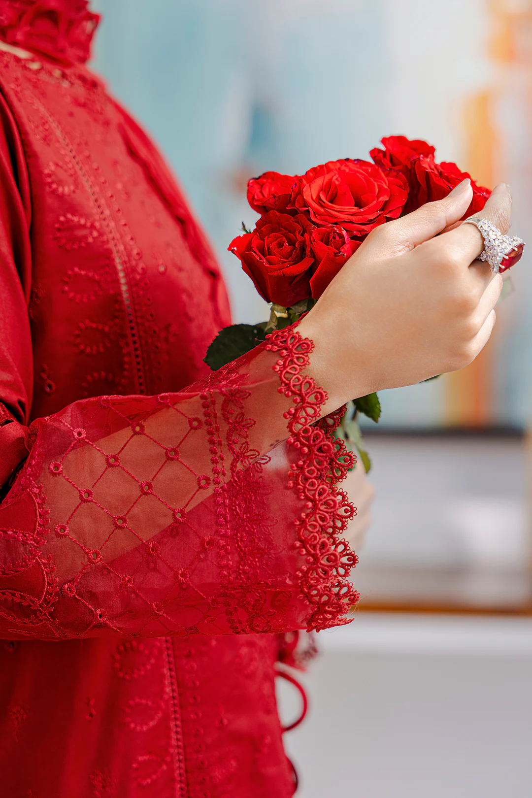Embroidered Shirt Shalwar Dupatta - 0802 - Image 8