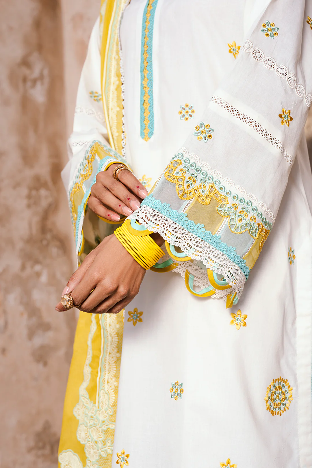 Embroidered Shirt Shalwar Dupatta - 0804 - Image 7