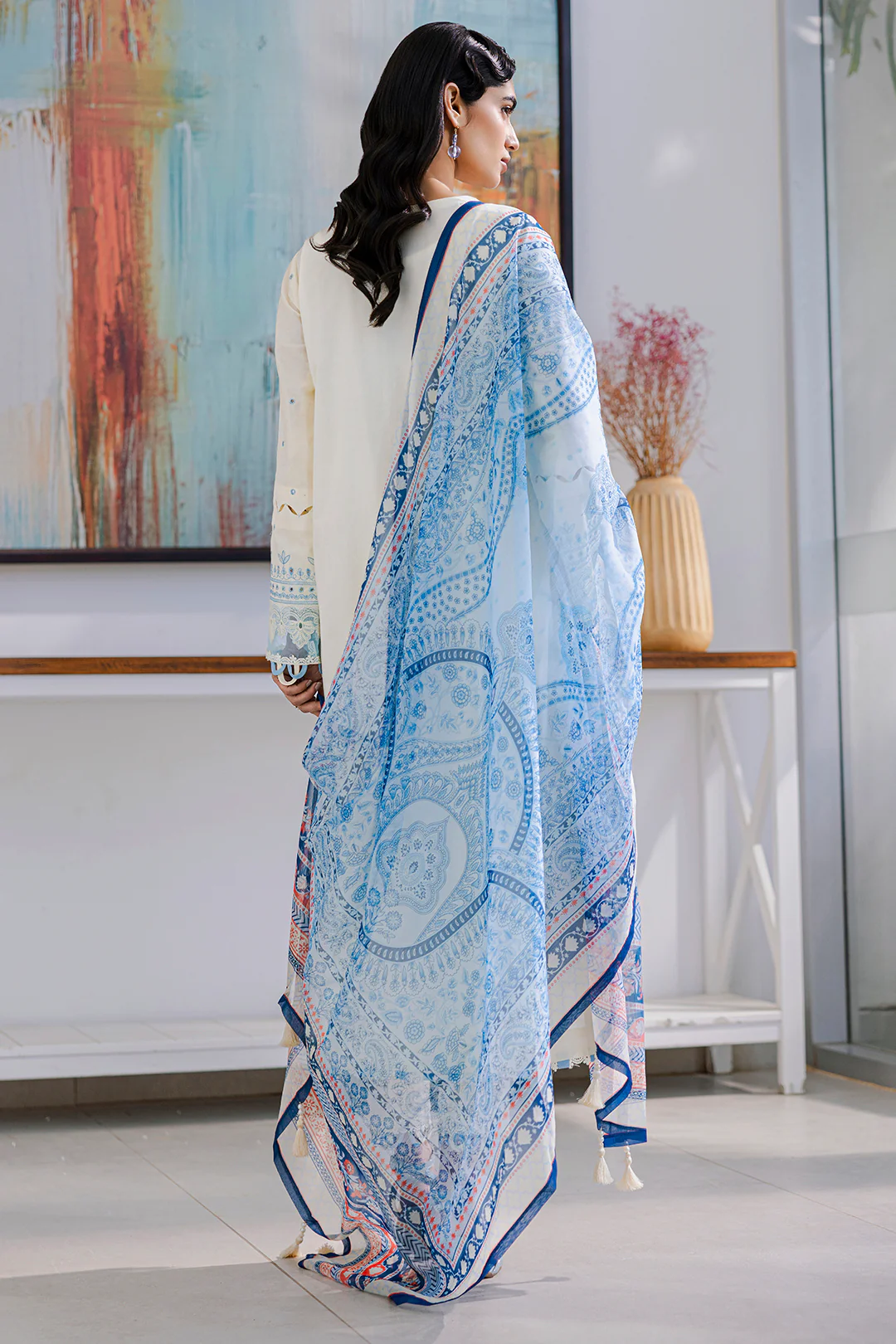 Embroidered Shirt Shalwar Dupatta - 0805 - Image 11