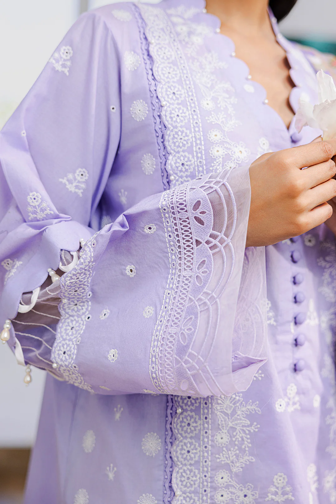 Embroidered Shirt Shalwar Dupatta - 0811 - Image 11