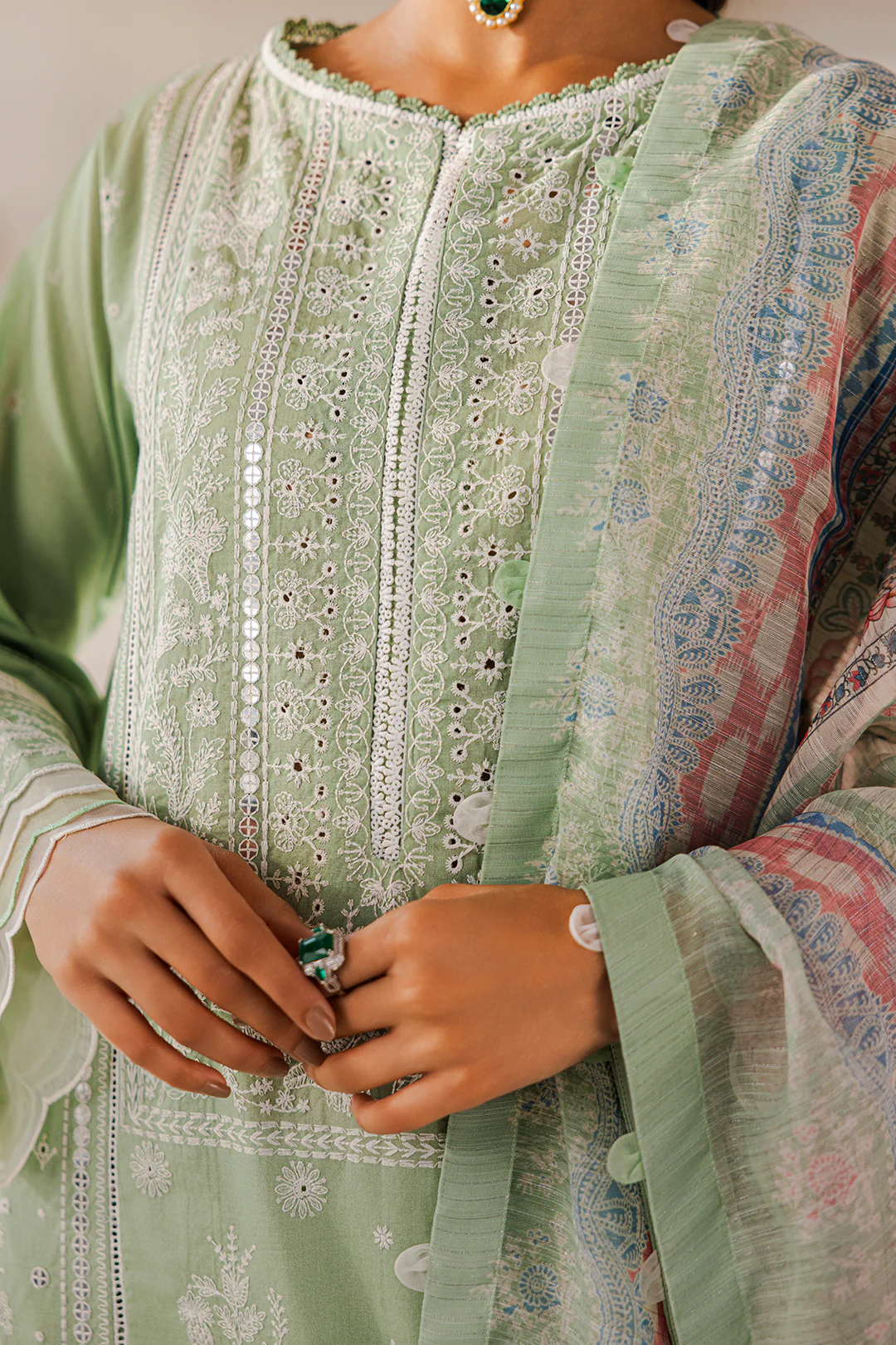 Embroidered Shirt Shalwar Dupatta - 0812 - Image 4