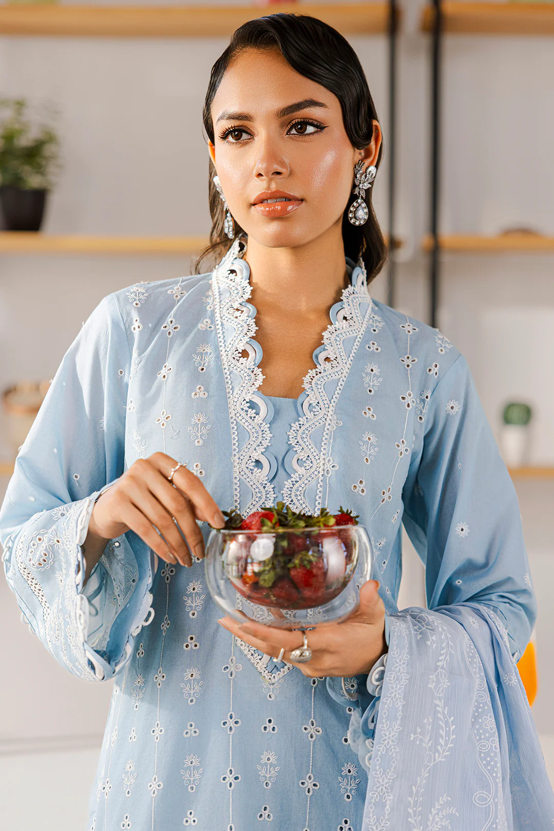 Embroidered Shirt Shalwar Dupatta - 0814 - Image 10