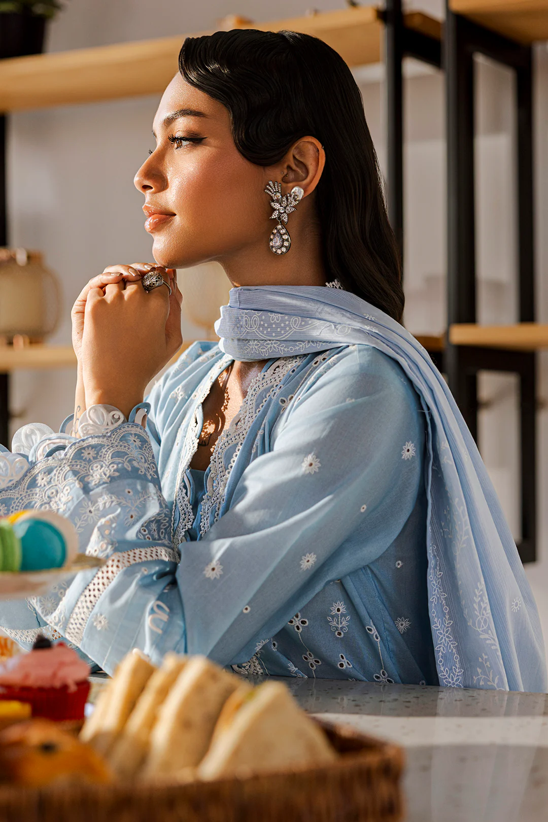 Embroidered Shirt Shalwar Dupatta - 0814 - Image 11