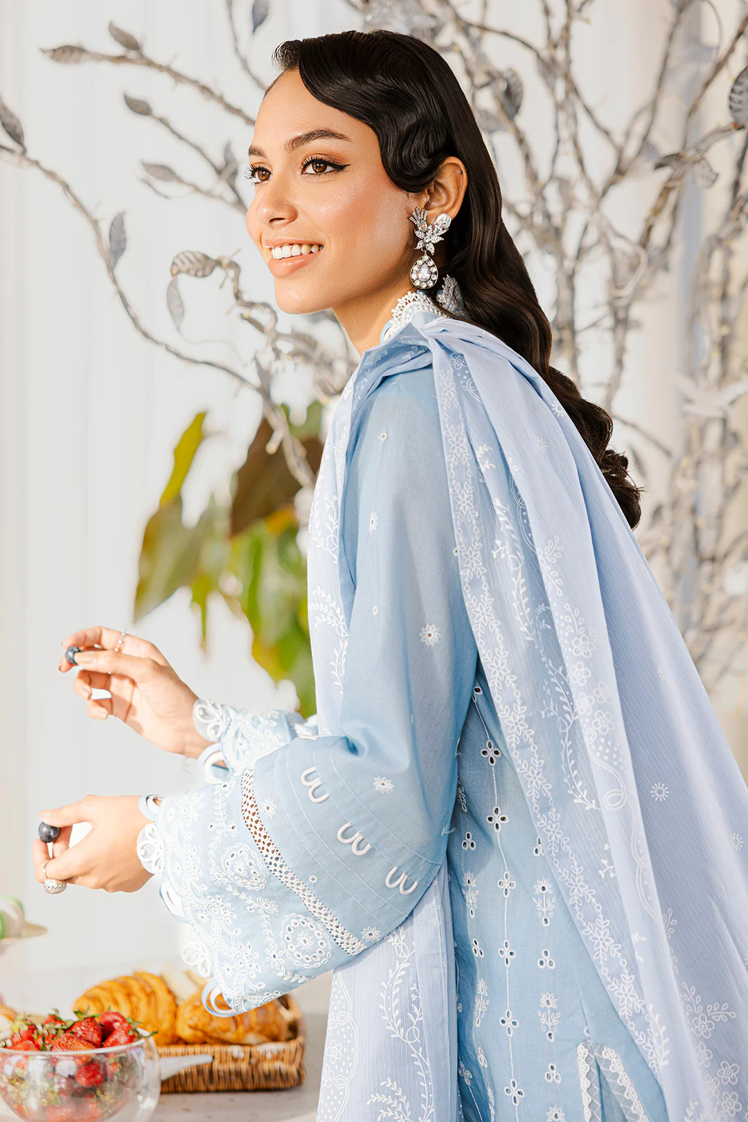 Embroidered Shirt Shalwar Dupatta - 0814 - Image 16