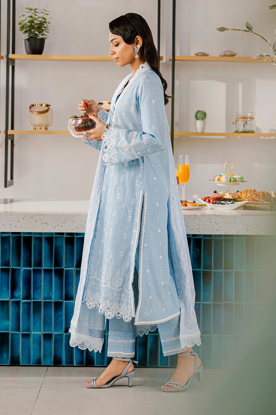 Embroidered Shirt Shalwar Dupatta - 0814 - Image 19