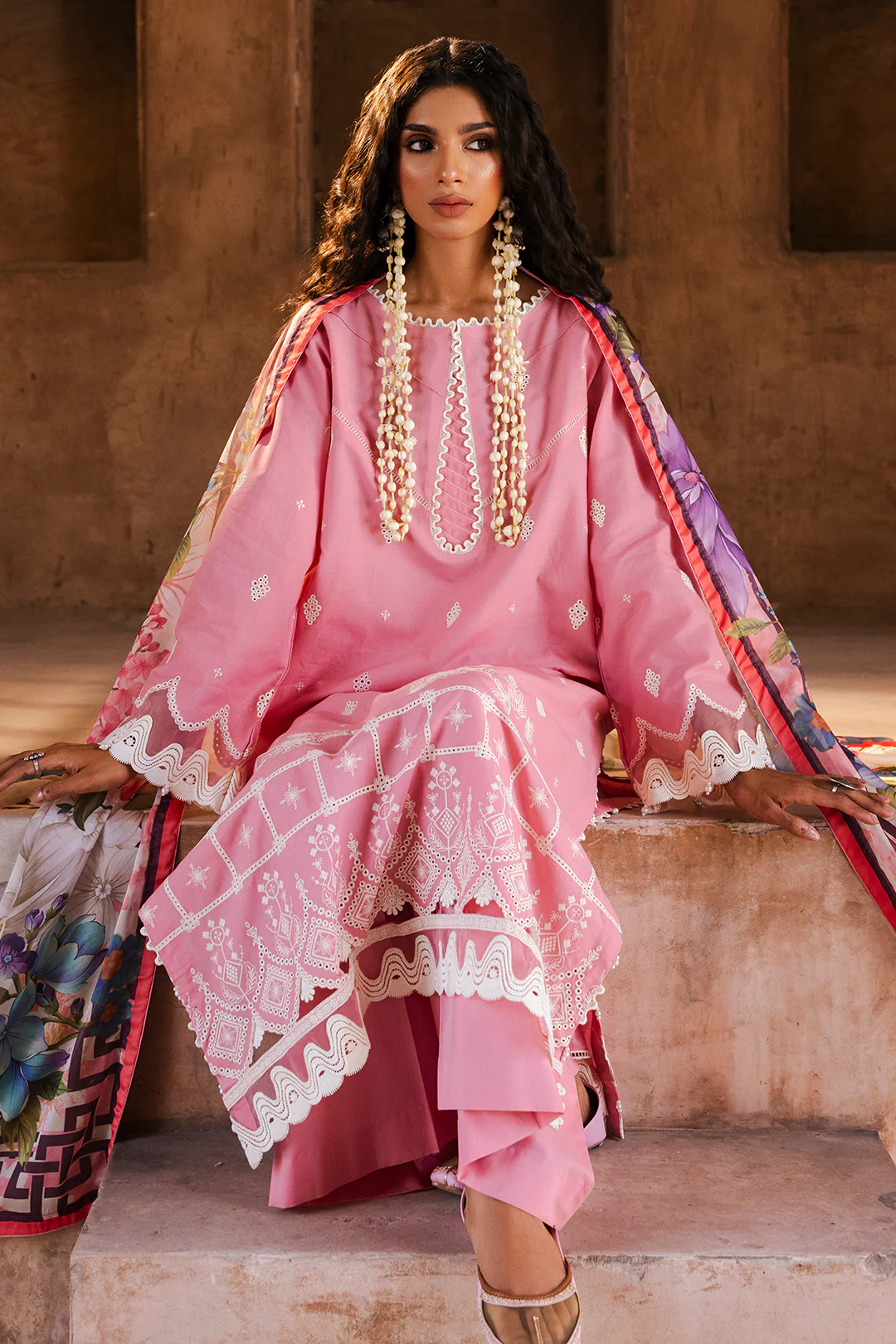 Embroidered Shirt Shalwar Dupatta - 0825 - Image 3