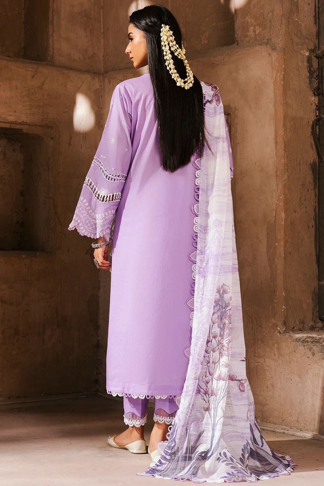 Embroidered Shirt Shalwar Dupatta - 0827 - Image 10