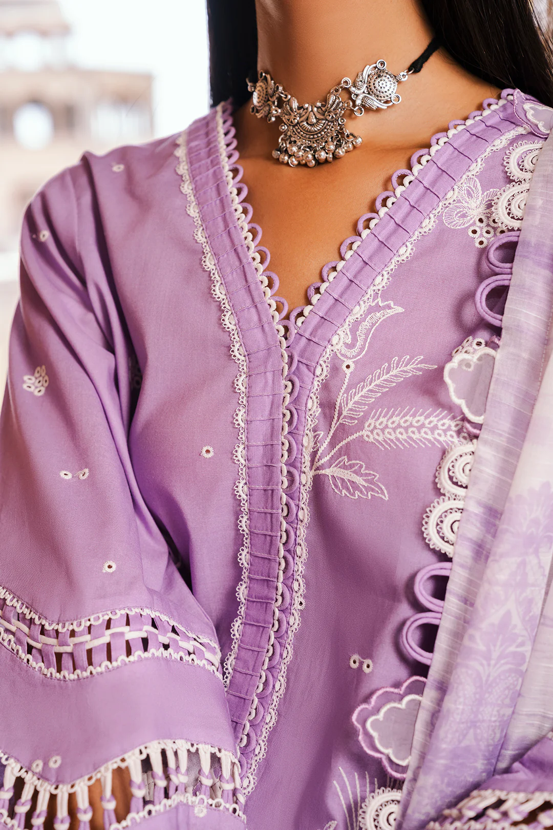 Embroidered Shirt Shalwar Dupatta - 0827 - Image 6