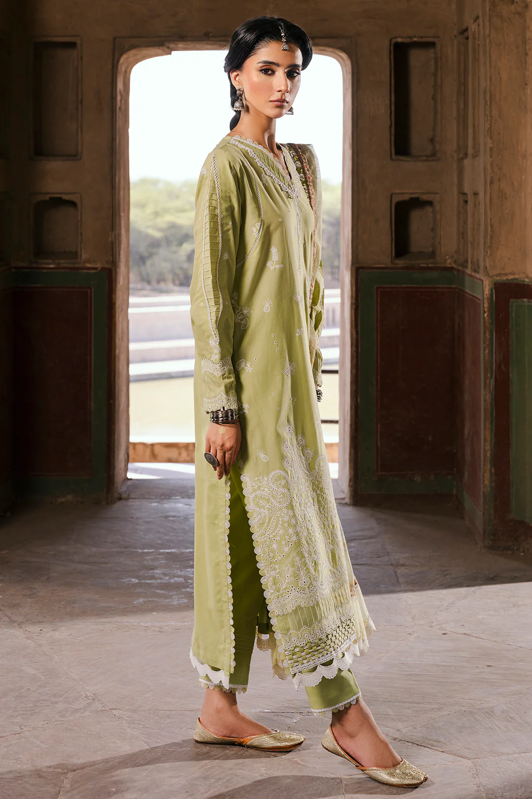 Embroidered Shirt Shalwar Dupatta - 0828 - Image 8