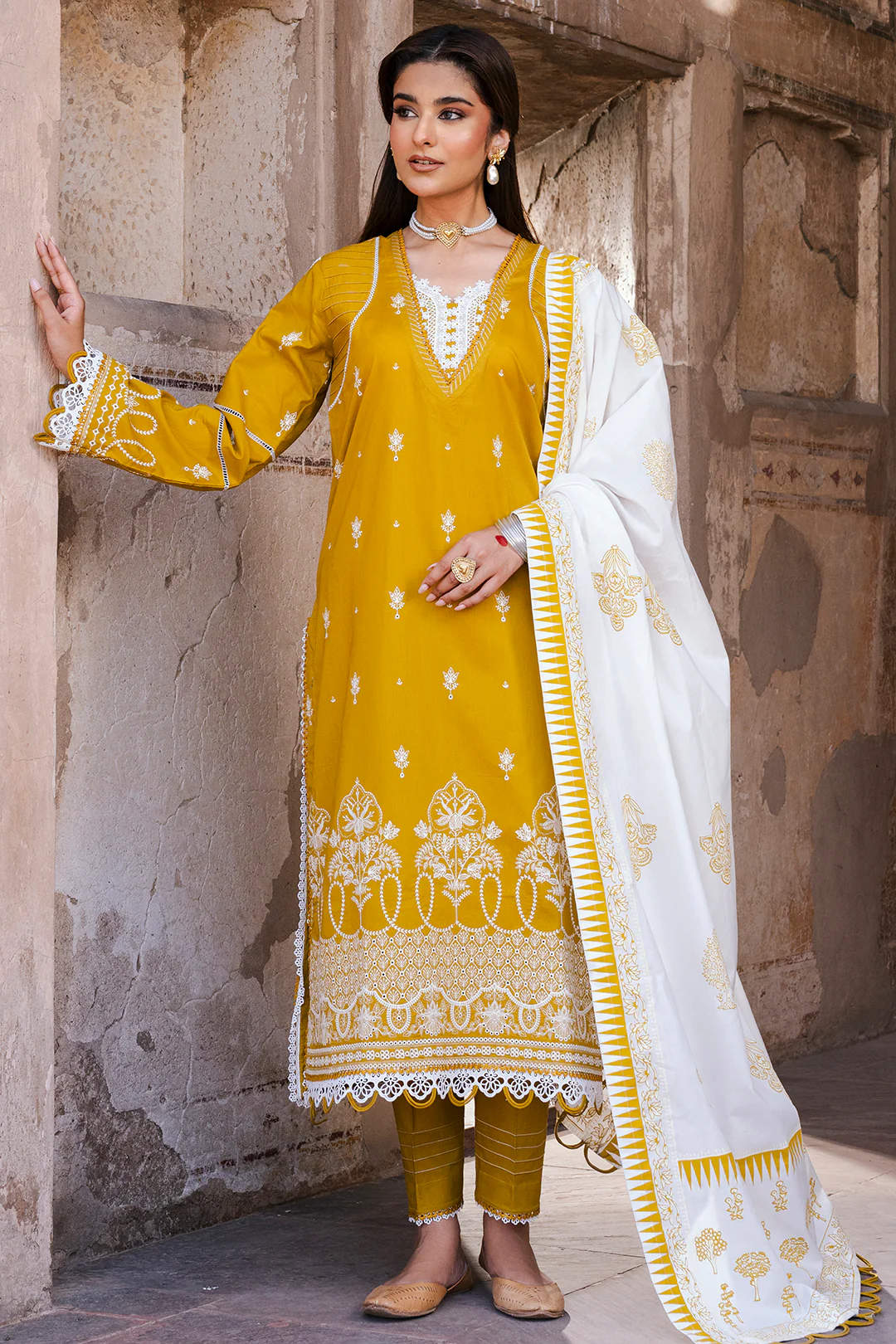 Embroidered Shirt Shalwar Dupatta - 0829 - Image 4